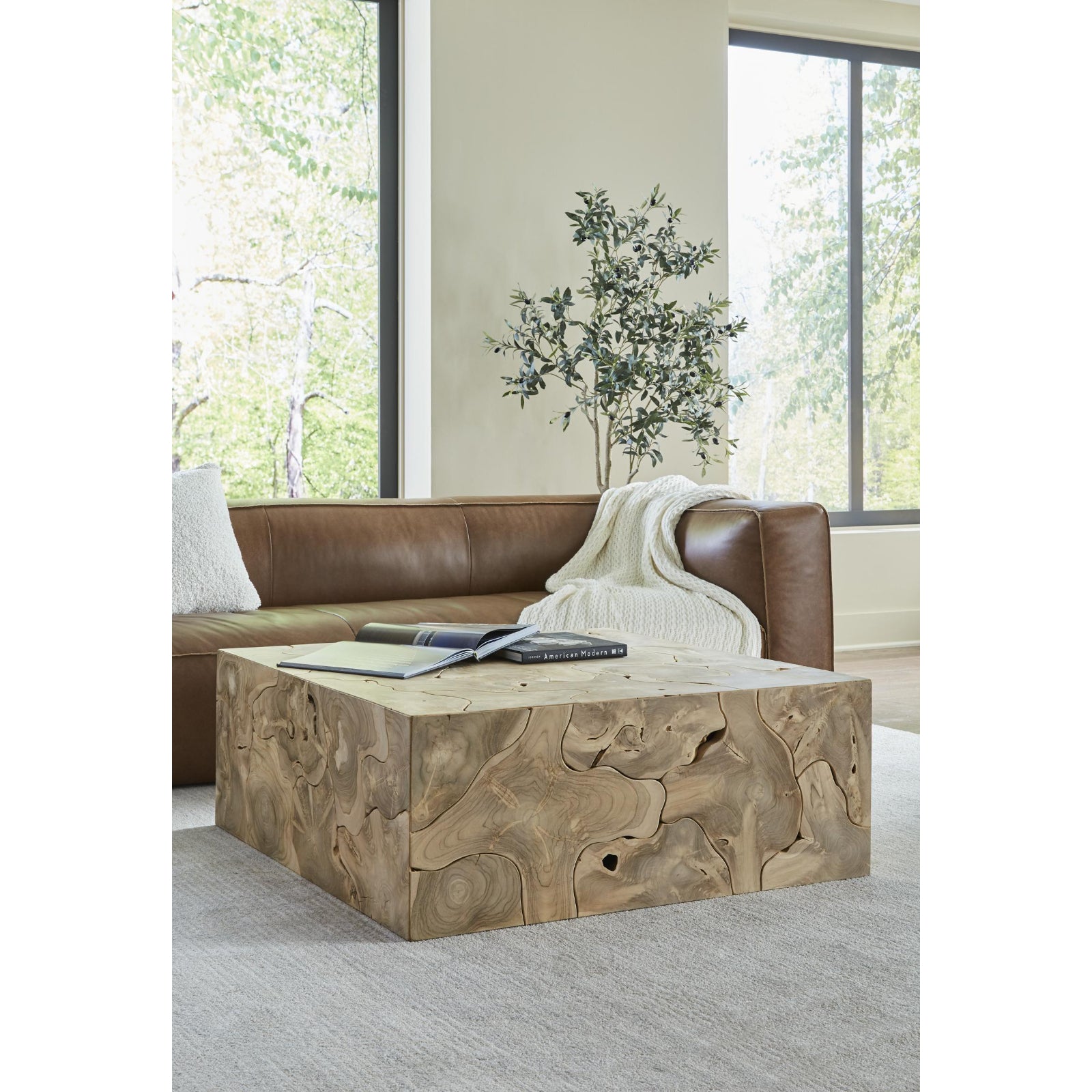 Teak Square Slice Coffee Table