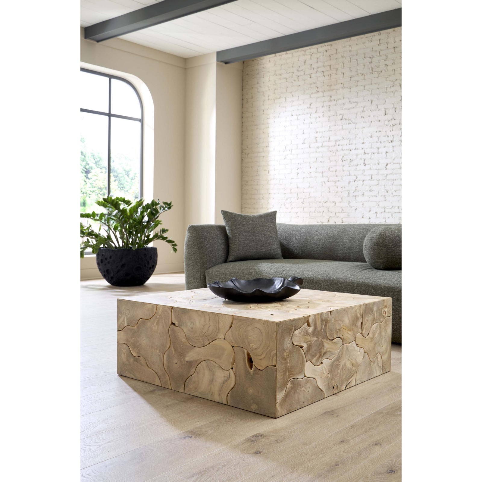 Teak Square Slice Coffee Table