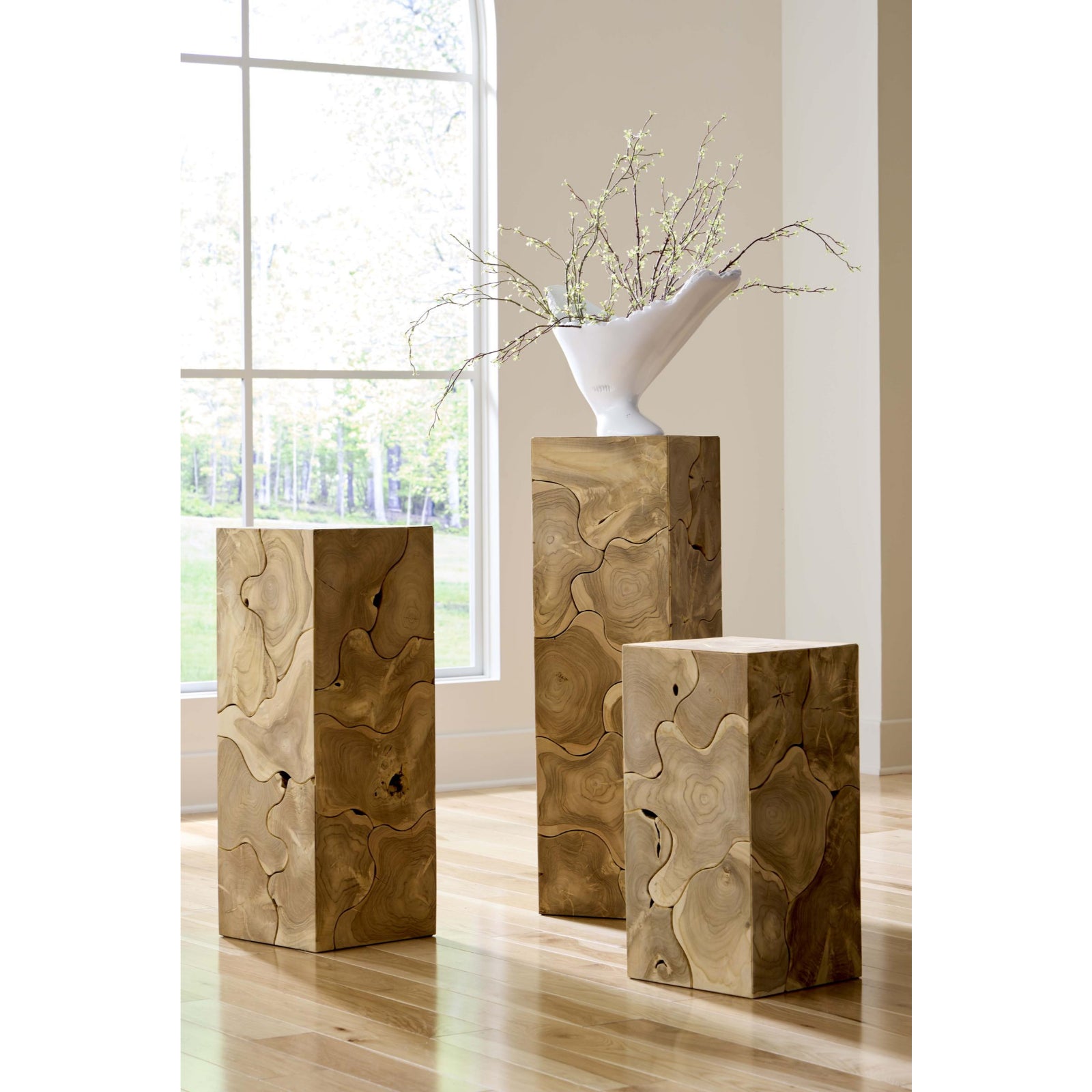 Teak Slice Pedestal