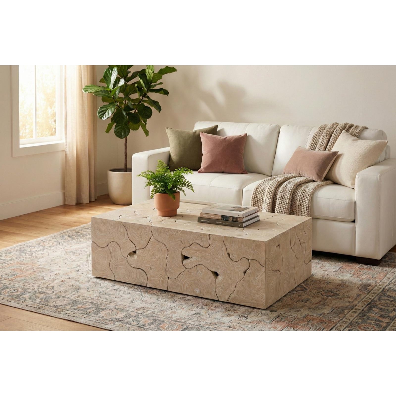 Teak Rectangle Slice Coffee Table