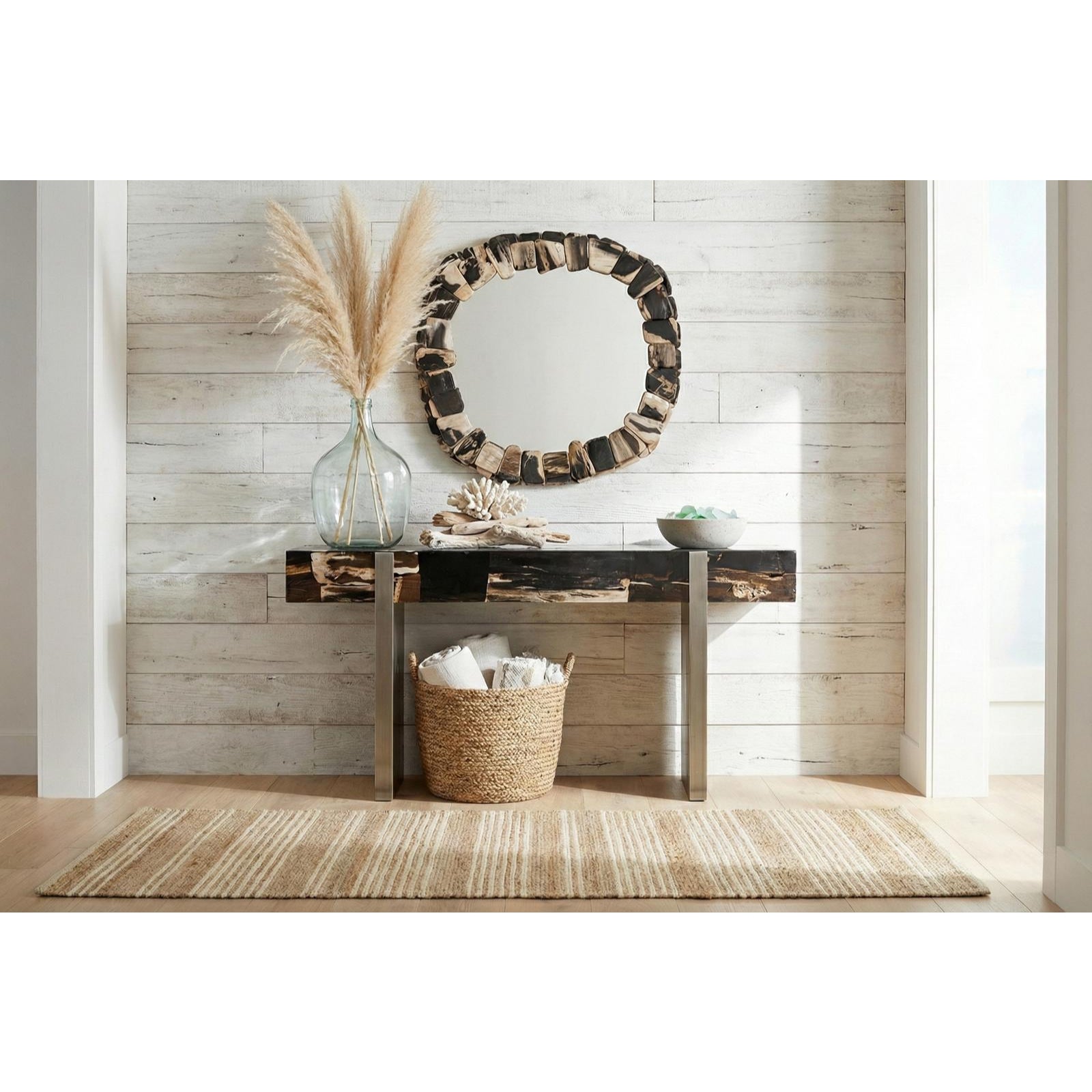 Stacked Pebble Petrified Mirror