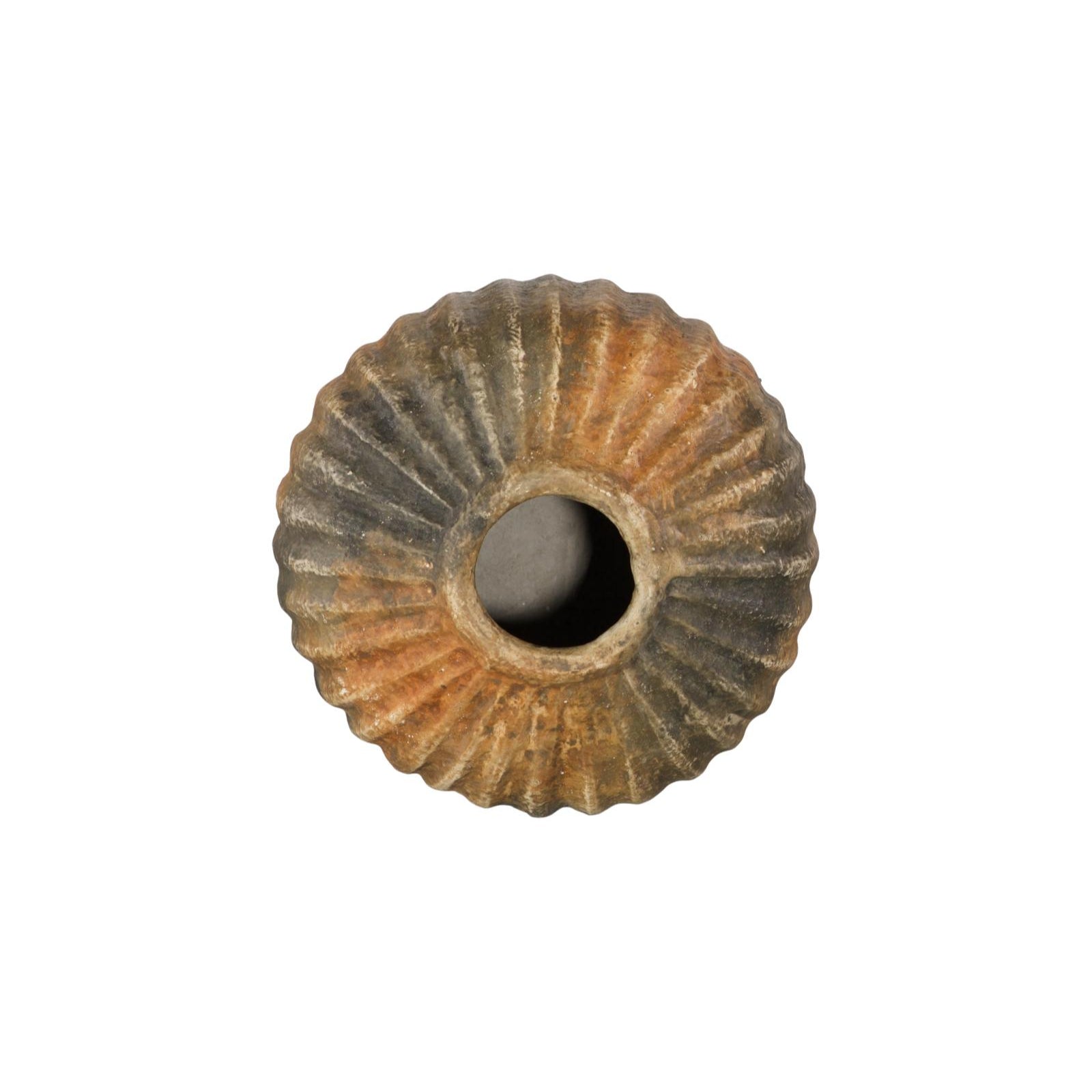 Raw Umber Vase - Ribbed