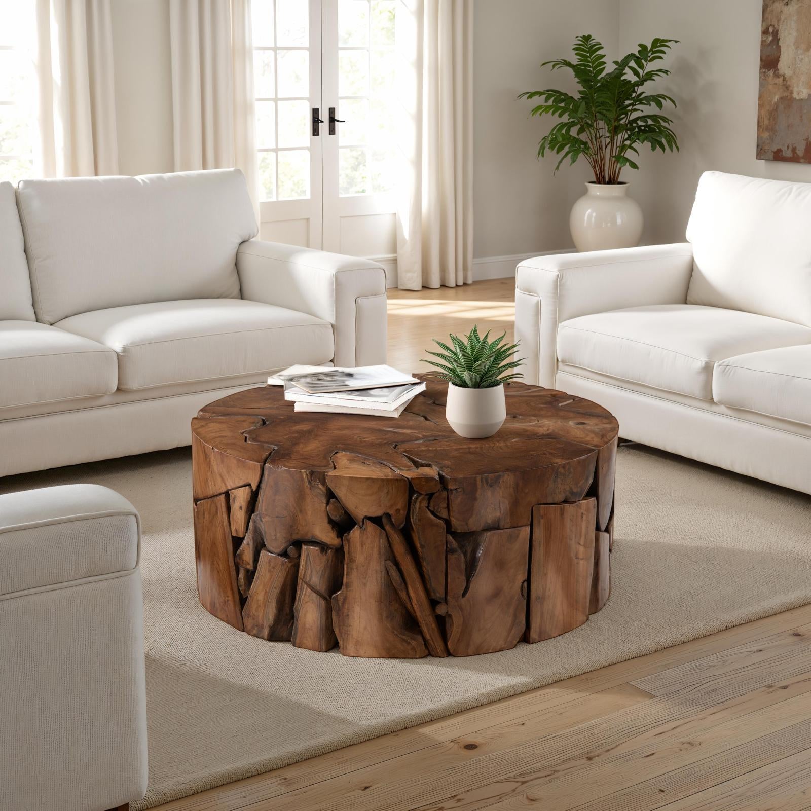 Teak Chunk Coffee Table