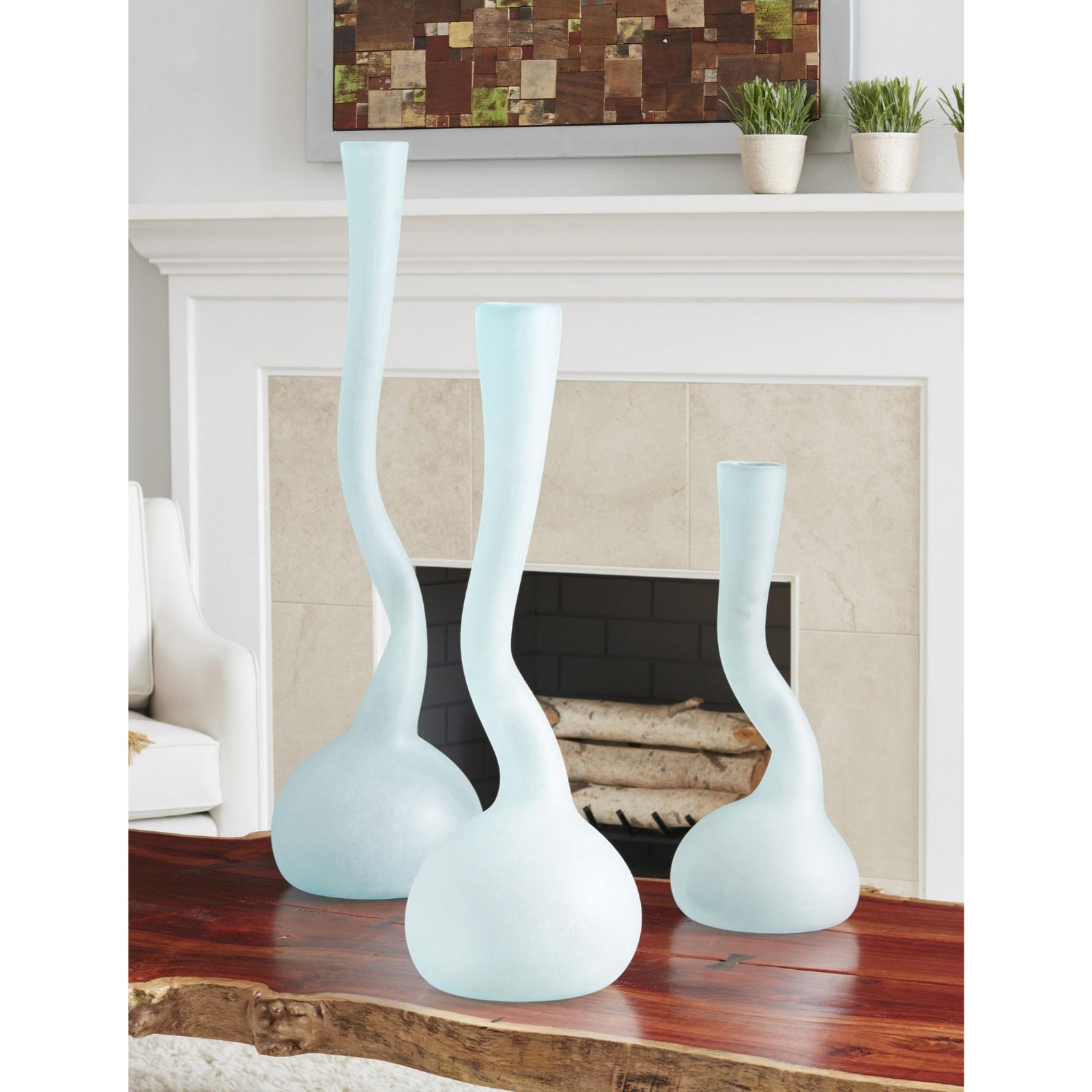 Frosted Corkscrew Vase