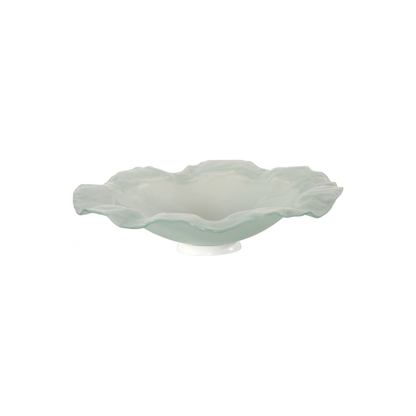 Frosted Leaning Glass Bowl with Ring Base