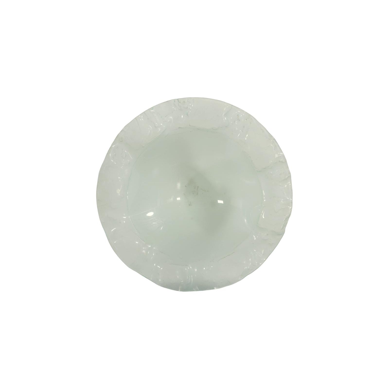 Frosted Leaning Glass Bowl with Ring Base