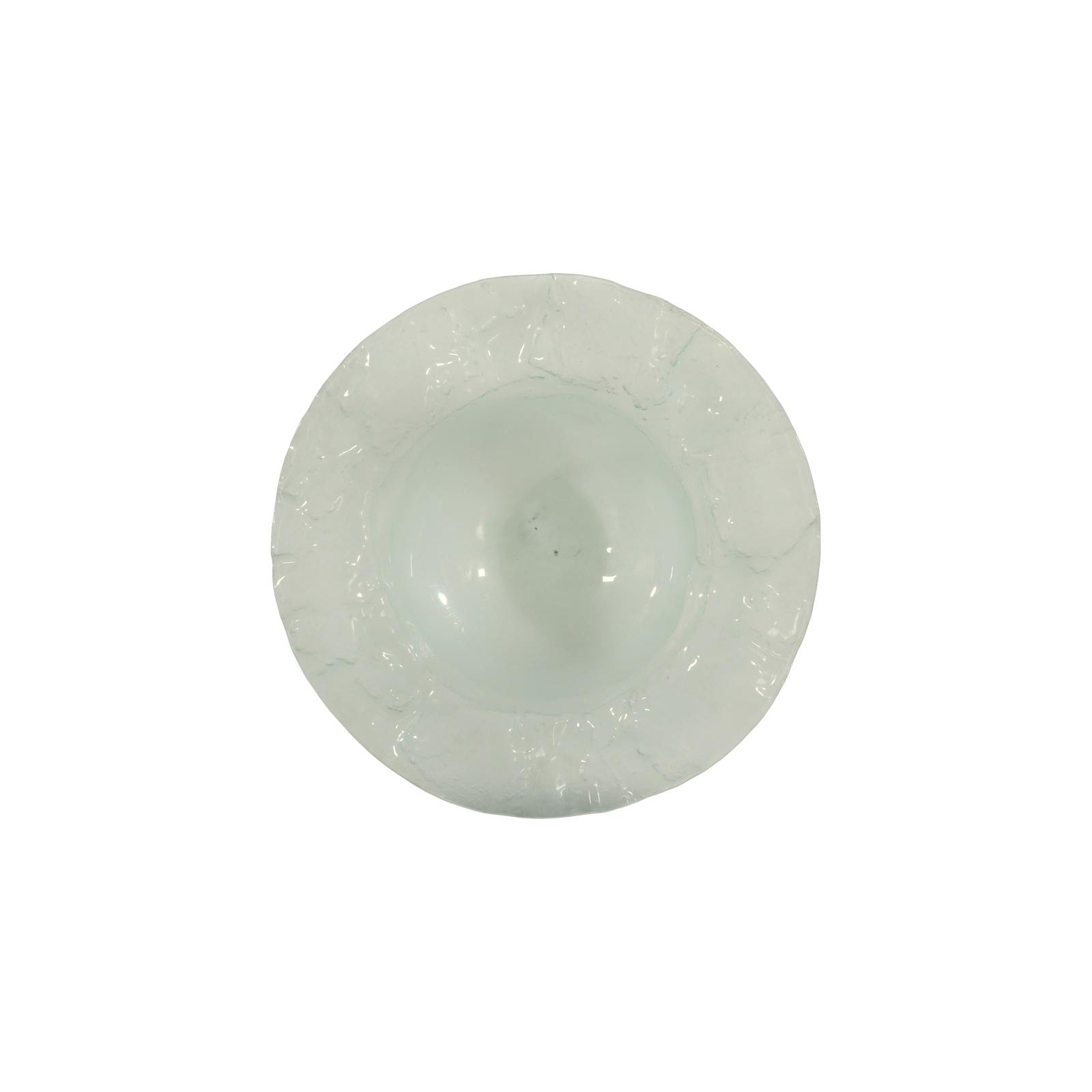 Frosted Leaning Glass Bowl with Ring Base