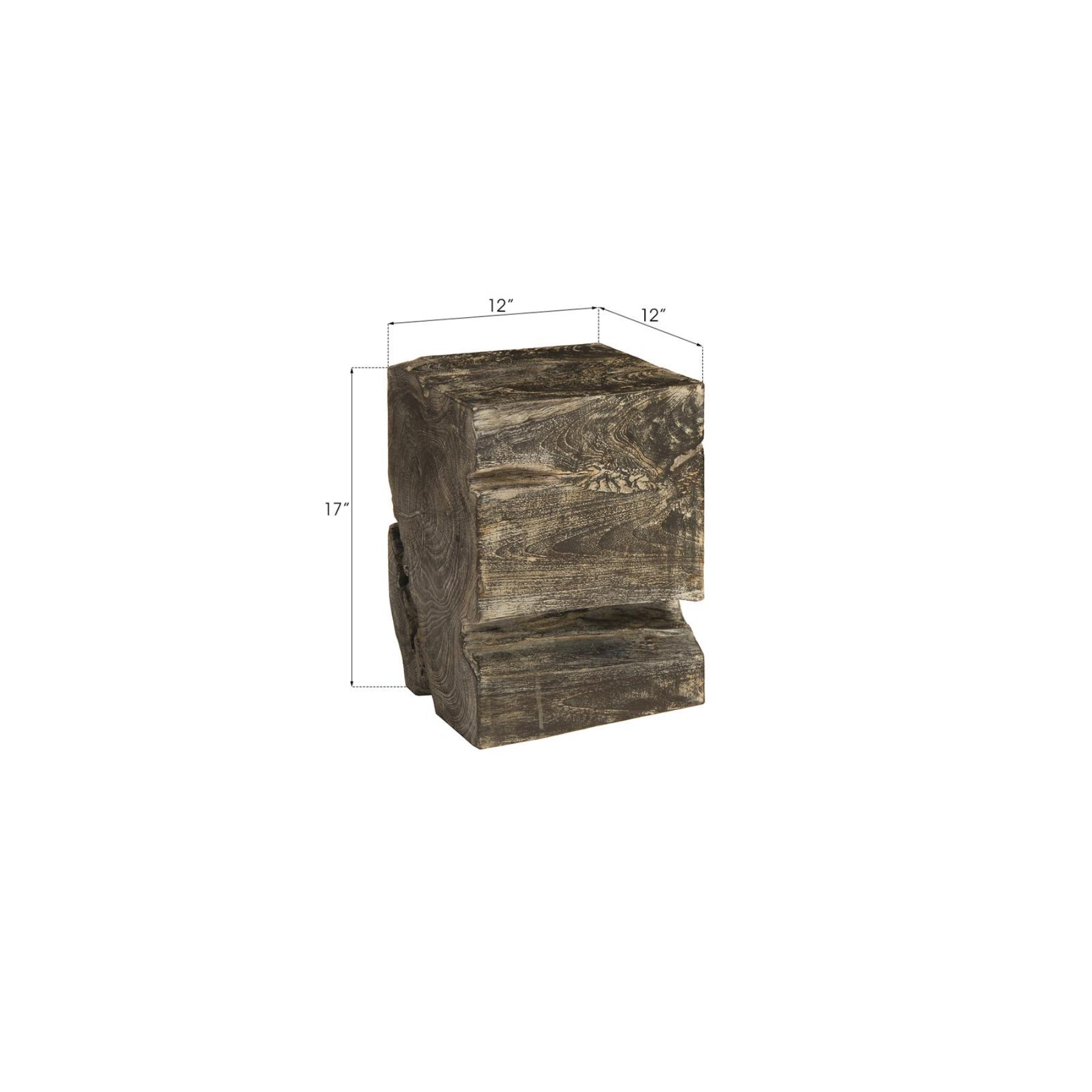 Black Wash Square Stool