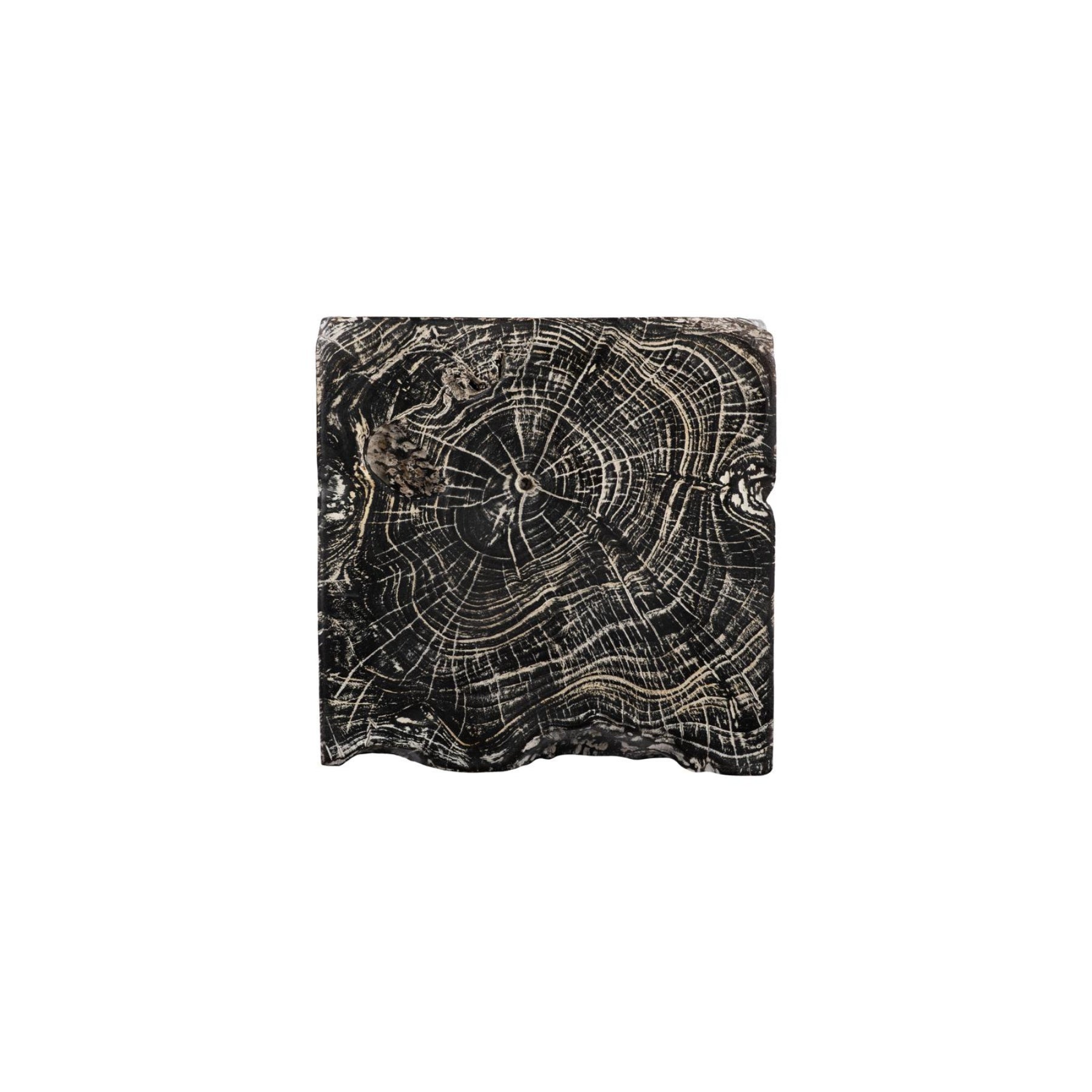 Black Wash Square Stool