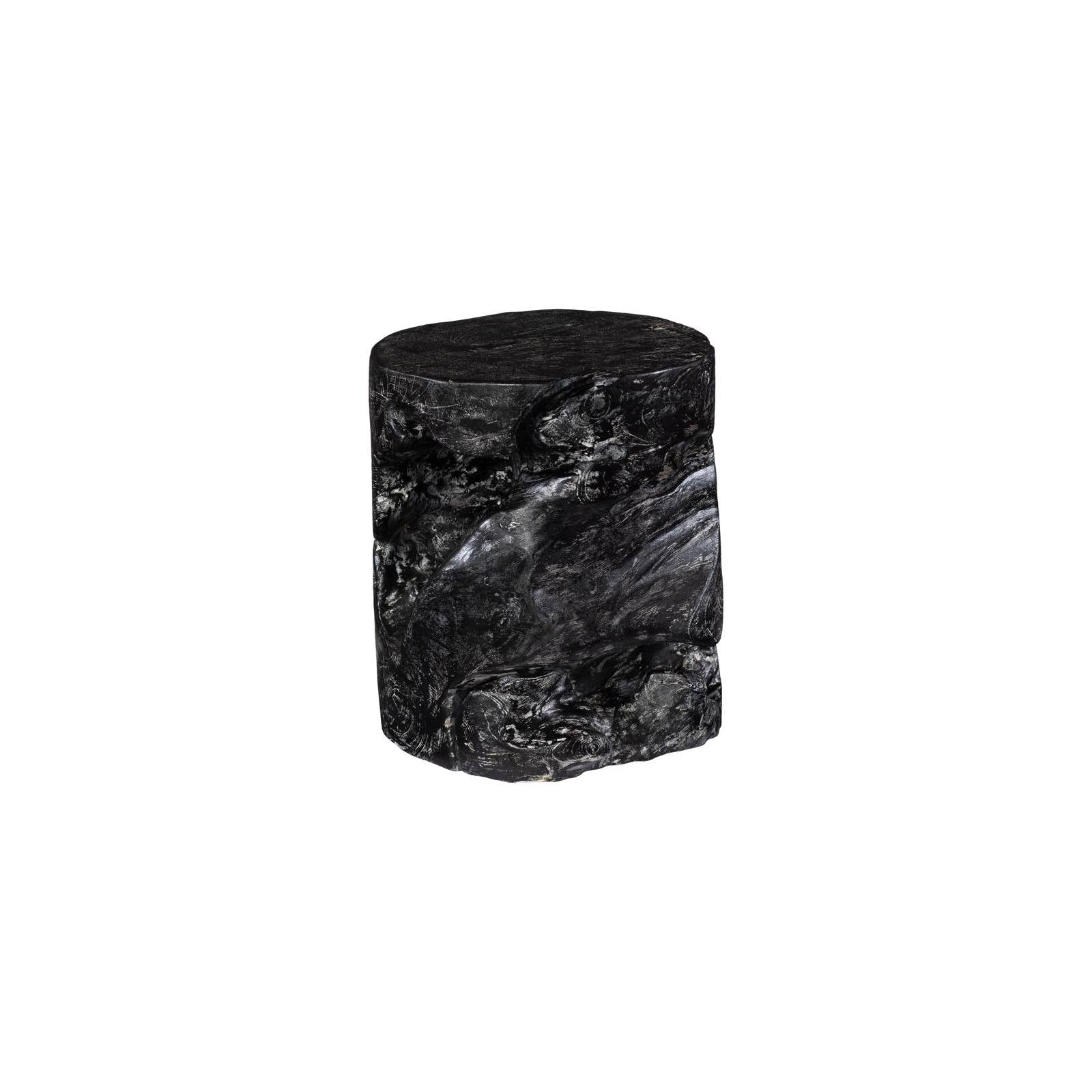 Black Wash 14" Round Stool
