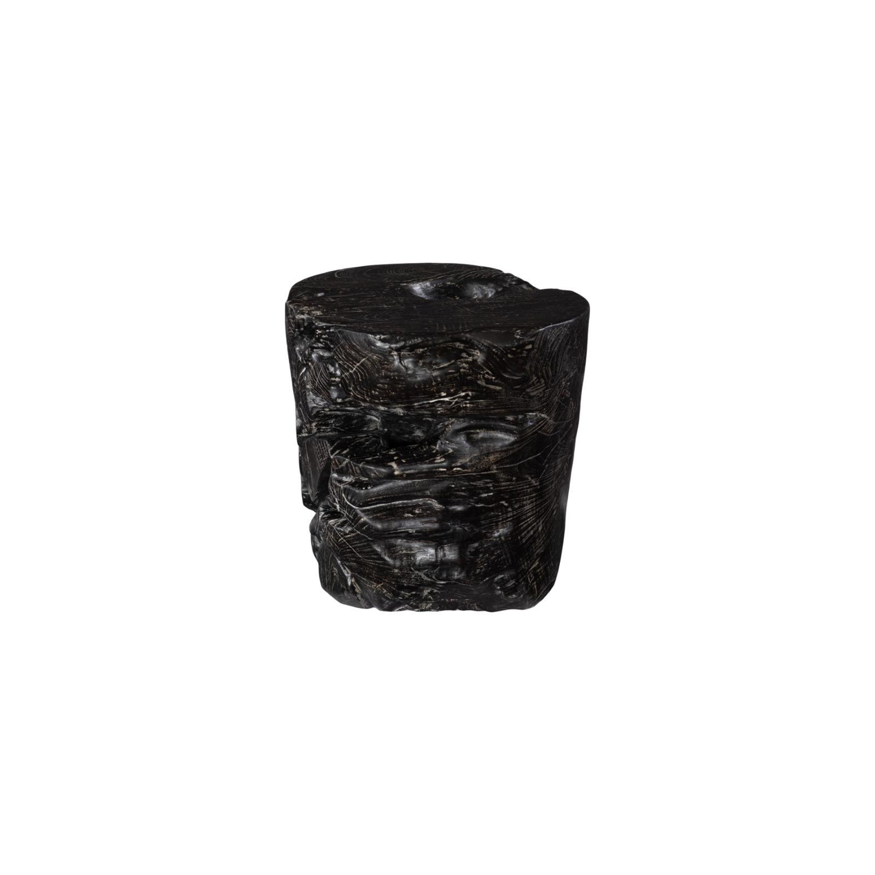 Black Wash 16" Round Stool