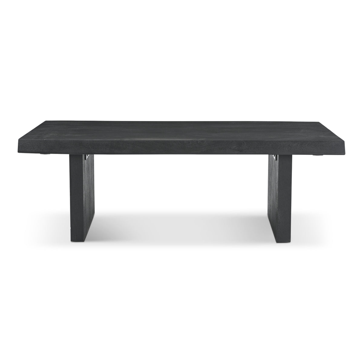 Brooks Coffee Table by Urbia — Ebonized solid acacia, straight-on front view with live-edge top