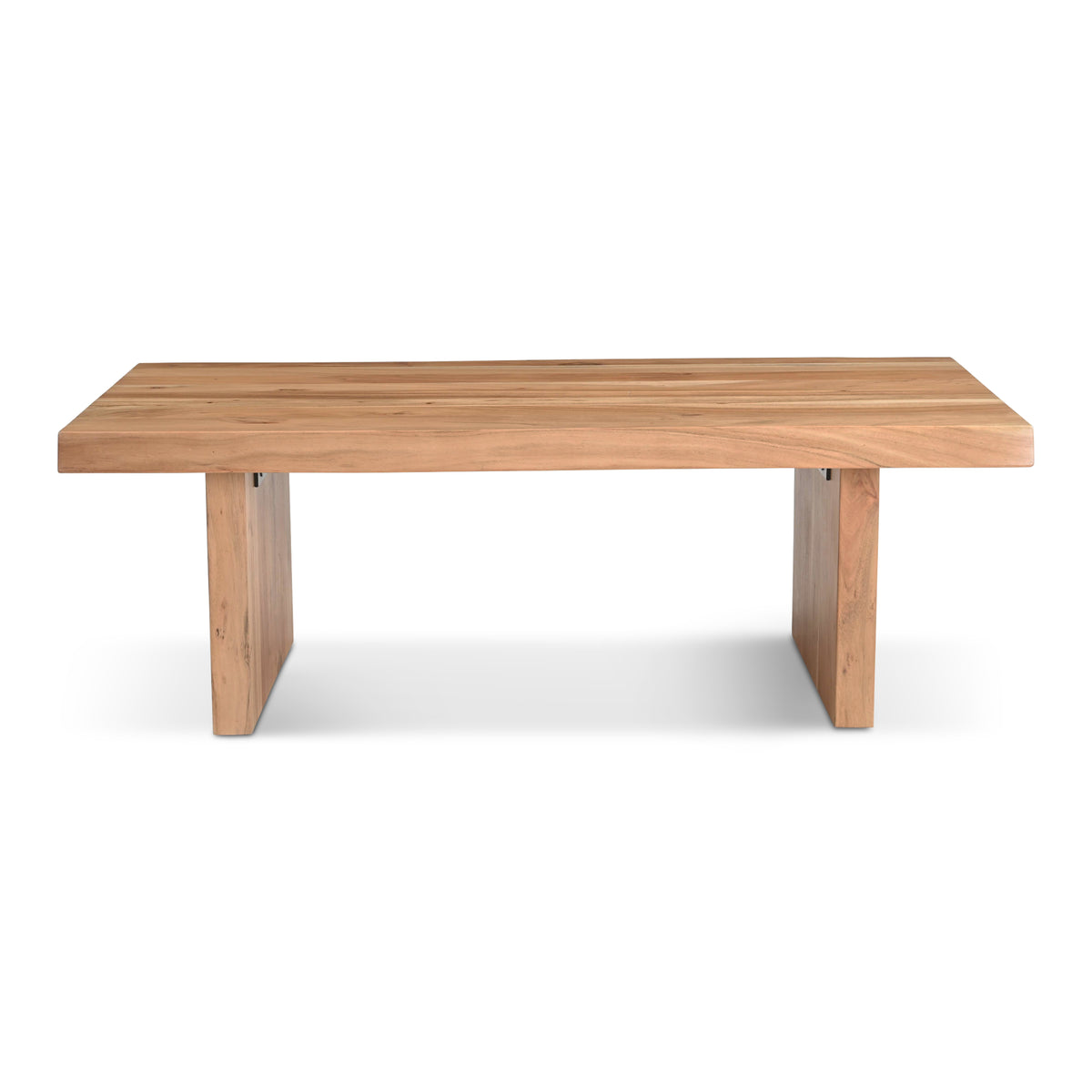 Brooks Coffee Table by Urbia — Teak solid acacia, straight-on front view with live-edge top