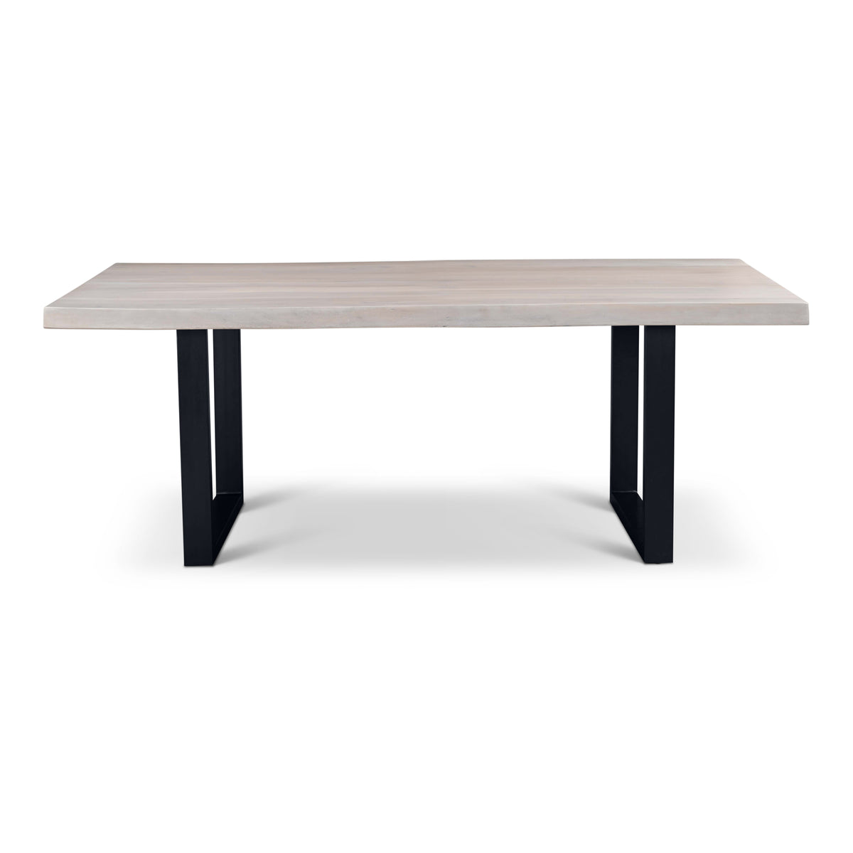 Brooks Dining Table - U Base by Urbia — straight-on side profile with pale tabletop and dark U supports