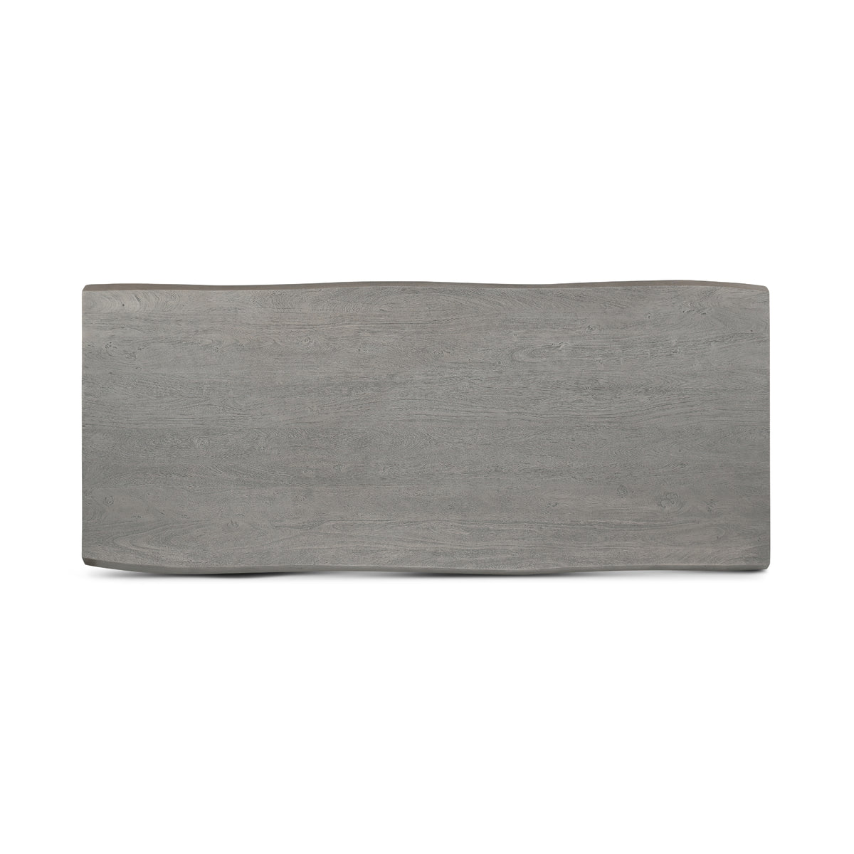 Brooks Dining Table - U Base by Urbia — overhead tabletop view showing dark gray grain and gently irregular edges