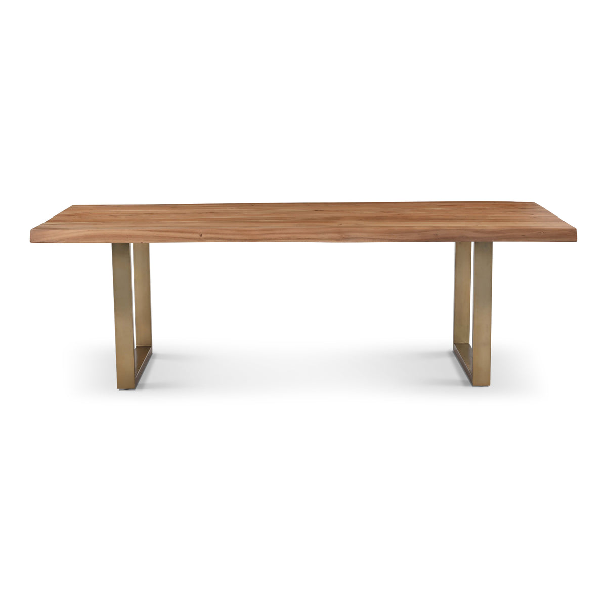 Brooks Dining Table - U Base by Urbia — side profile with a warm natural tabletop and paired warm-toned U supports