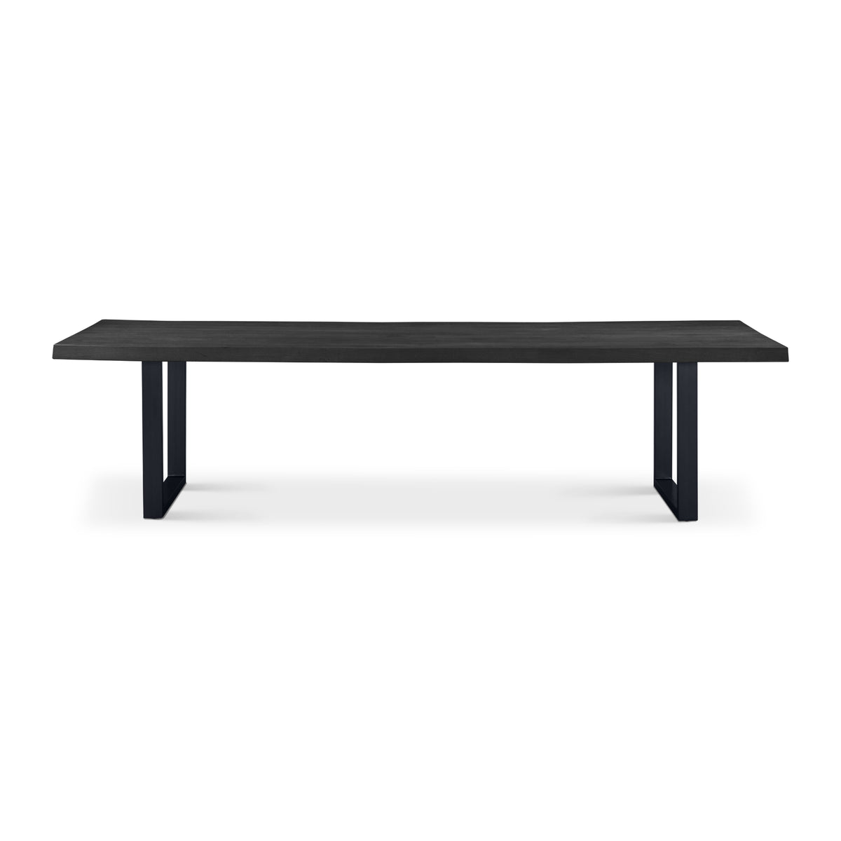 Brooks Dining Table - U Base by Urbia — wide side profile with dark tabletop and two U-shaped supports