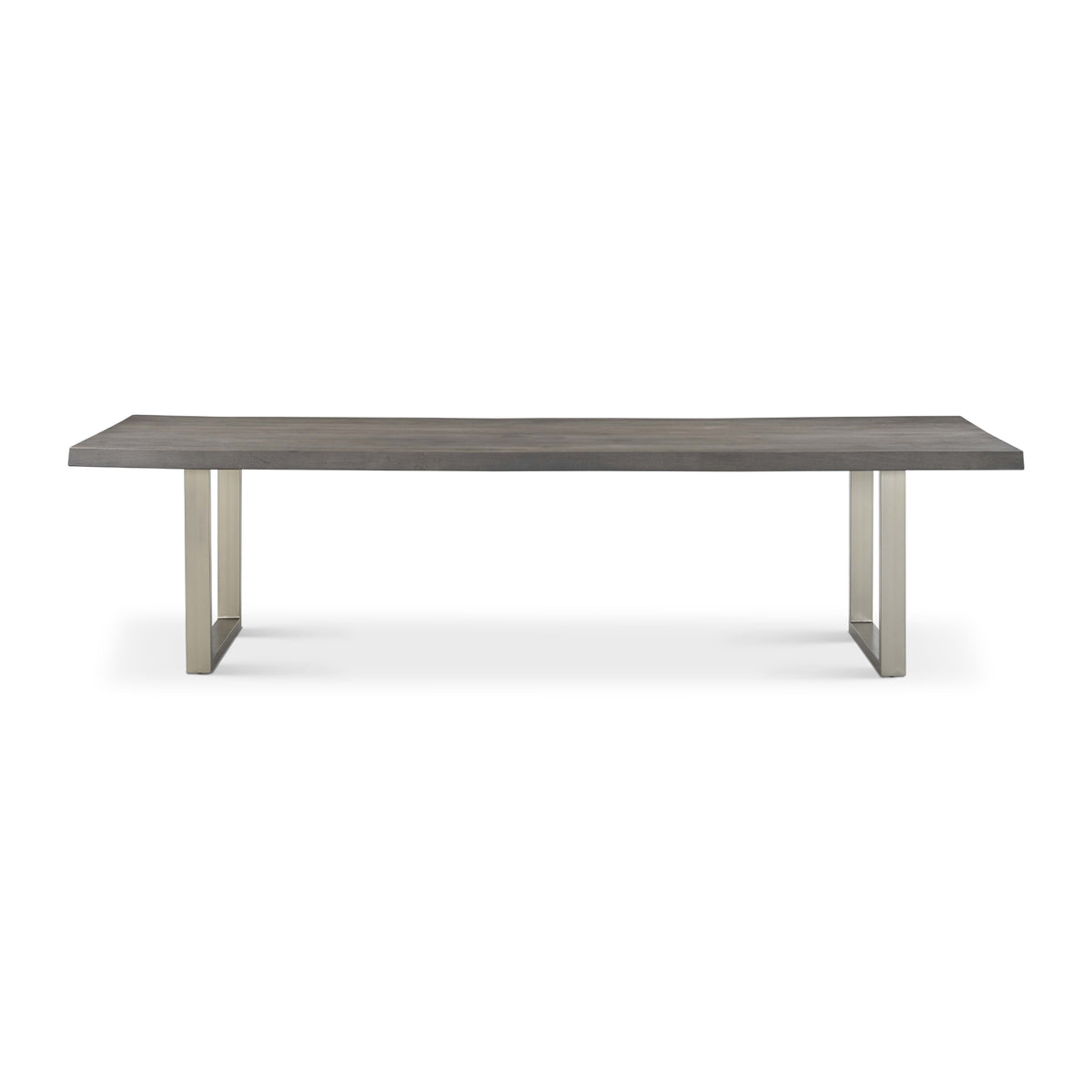 Brooks Dining Table - U Base by Urbia — wide side profile with a gray-toned tabletop and paired light U-shaped supports