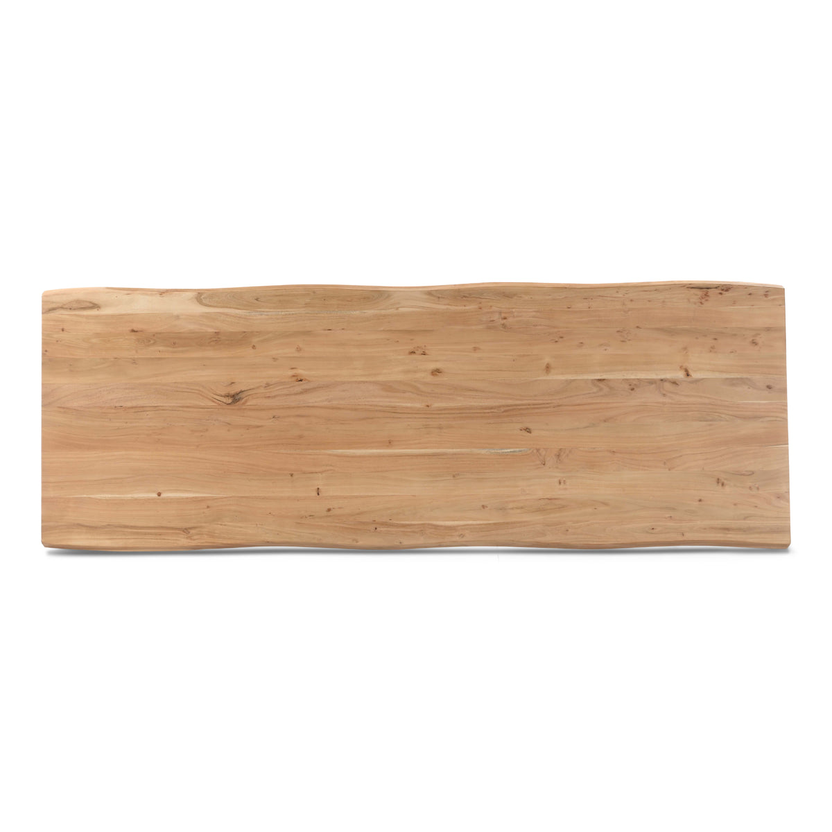 Brooks Dining Table - U Base by Urbia — overhead view of the long warm surface with visible knots and organic edges