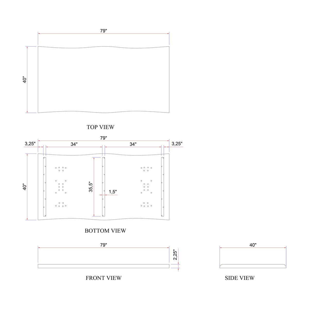 Brooks Dining Table Top