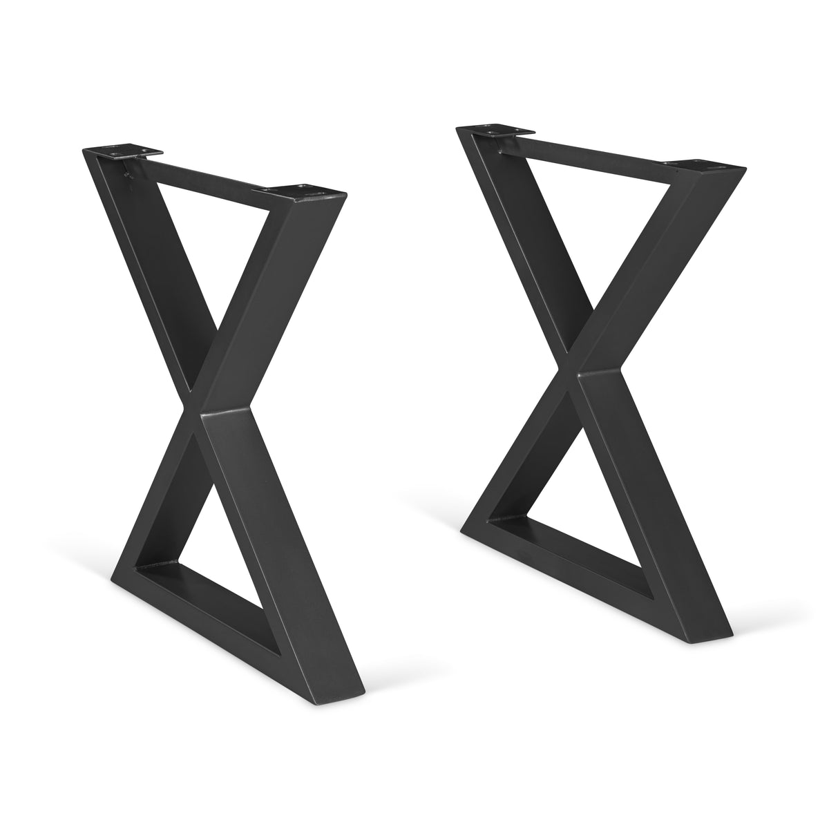 X Dining Table Base (Set of 2) by Urbia — solid aluminum X-shaped bases in black.