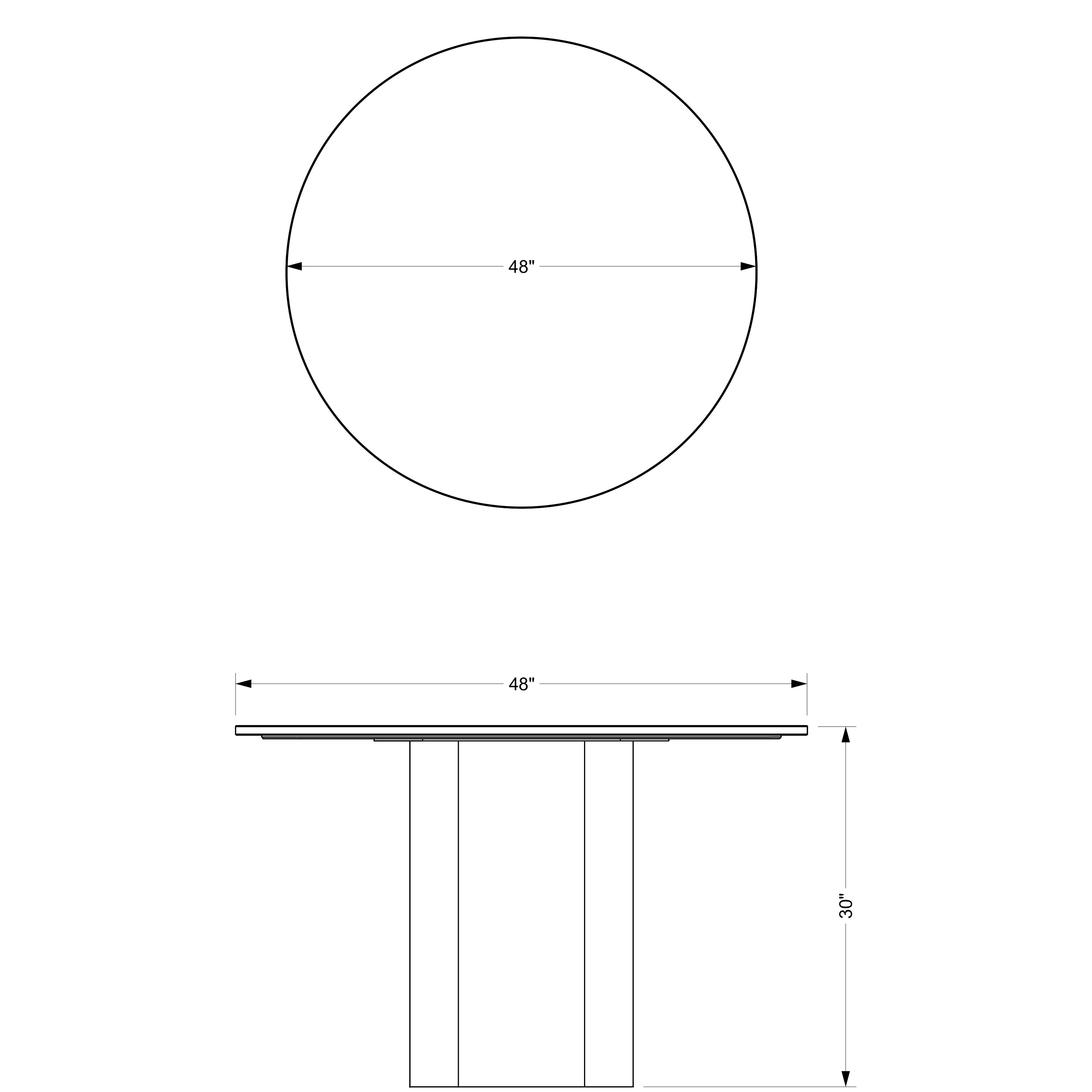 Martie 48" Round Dining Table