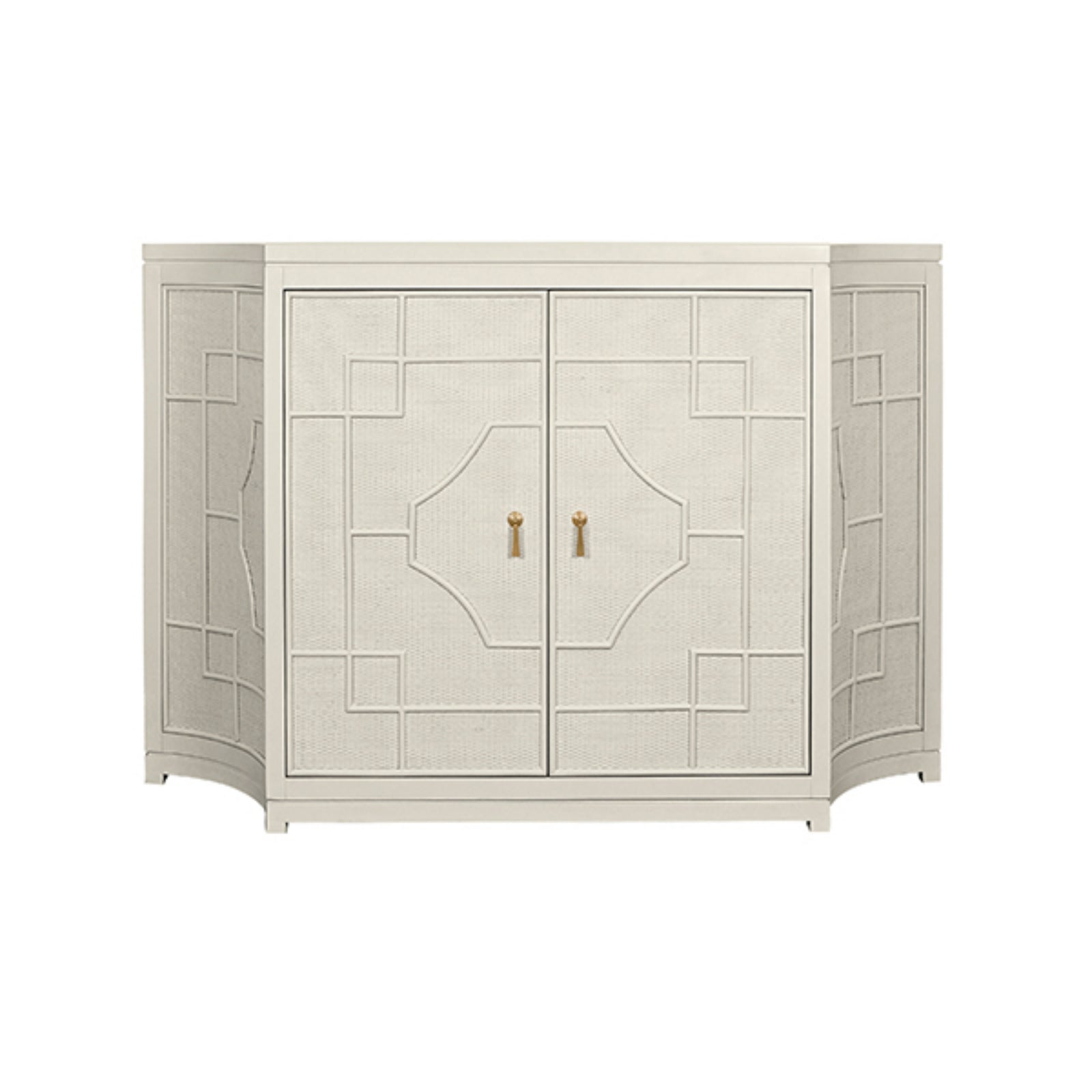 Isabel Two Door Decorative Rattan Overlay Cabinet