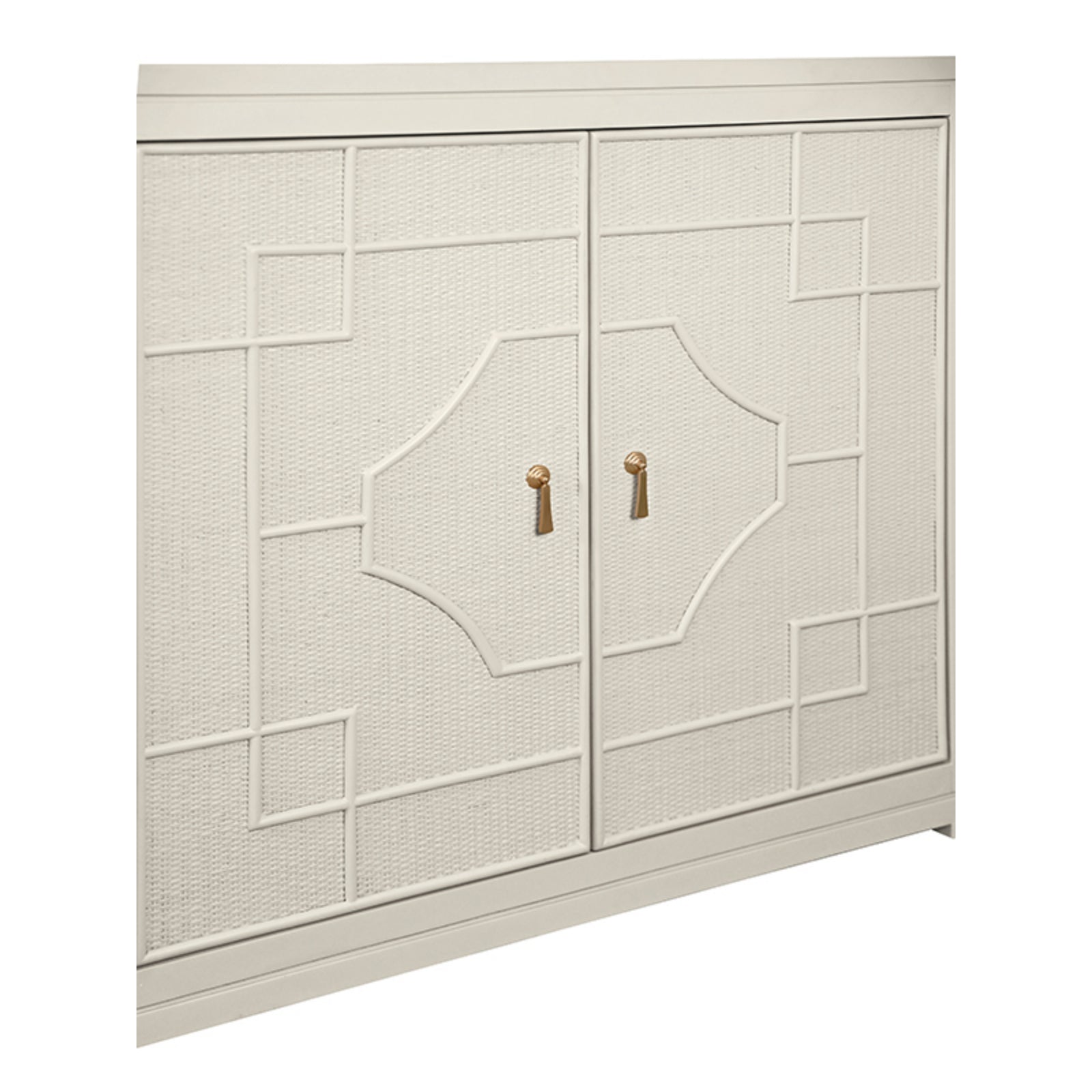 Isabel Two Door Decorative Rattan Overlay Cabinet