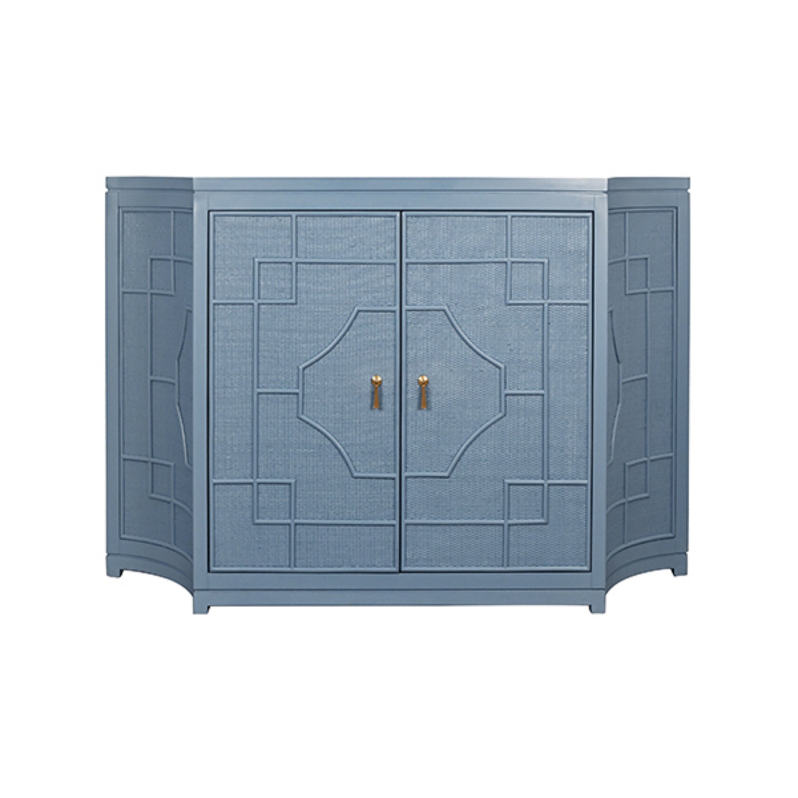 Isabel Two Door Decorative Rattan Overlay Cabinet