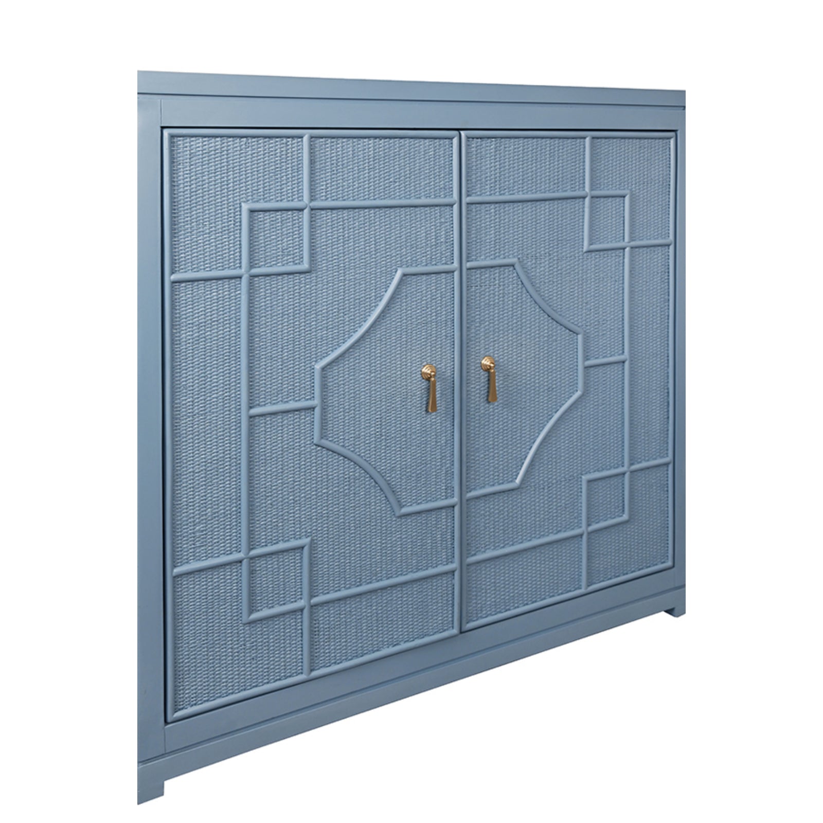 Isabel Two Door Decorative Rattan Overlay Cabinet