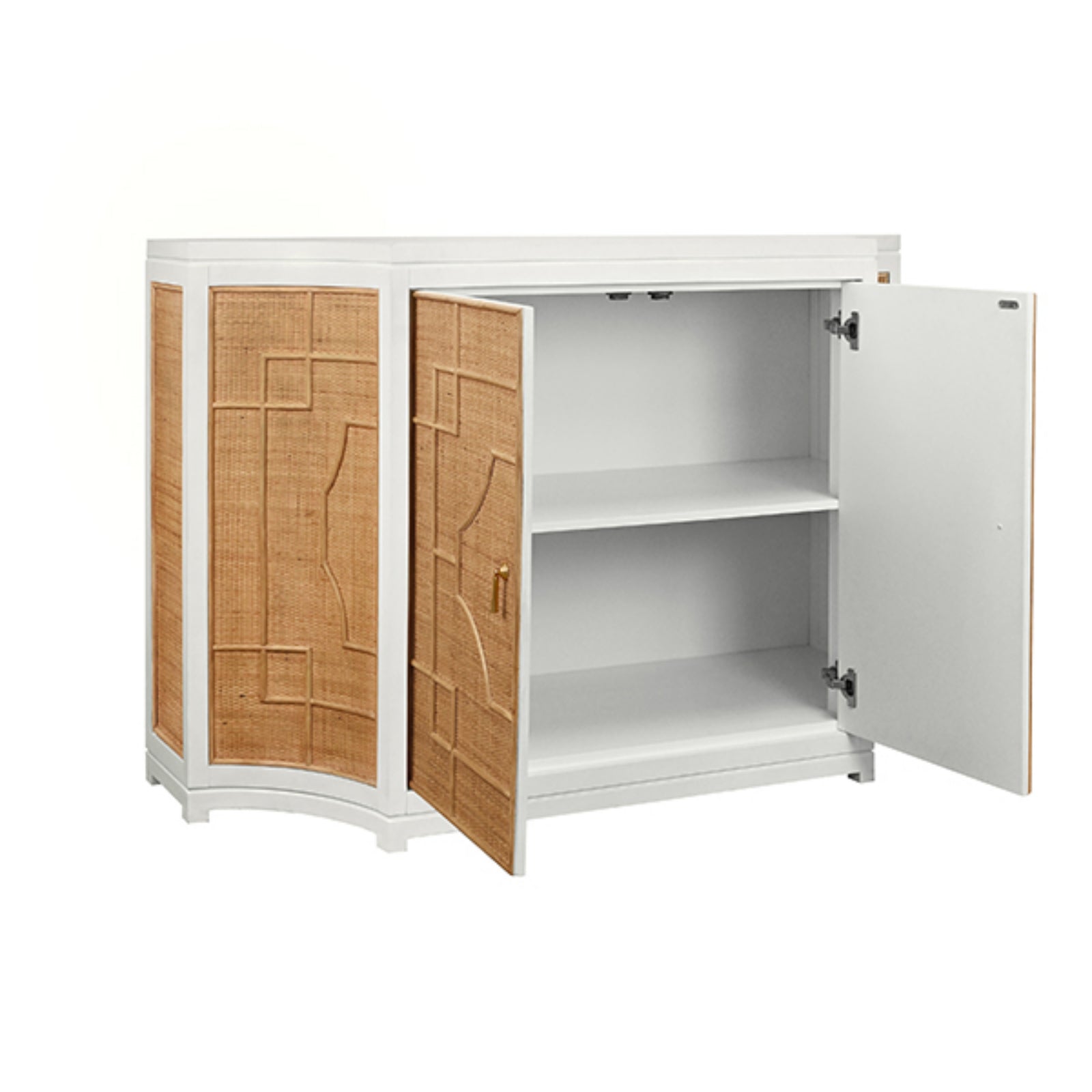 Isabel Two Door Decorative Rattan Overlay Cabinet