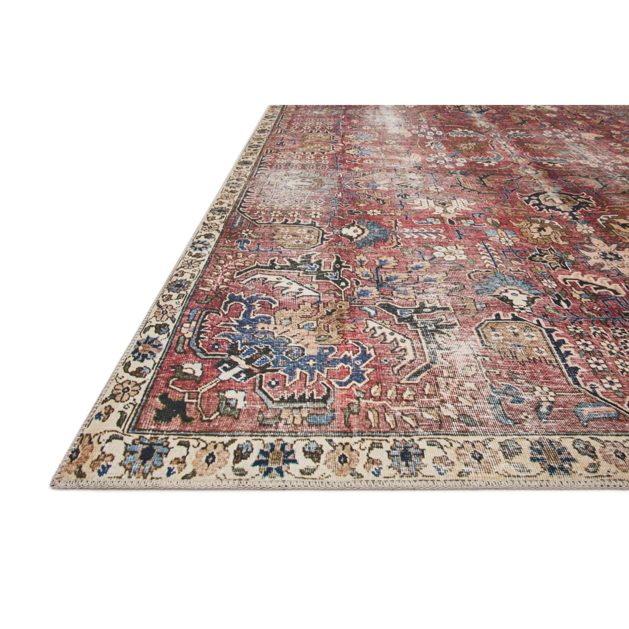 Chris Loves Julia x Loloi Jules Merlot/Multi Rug