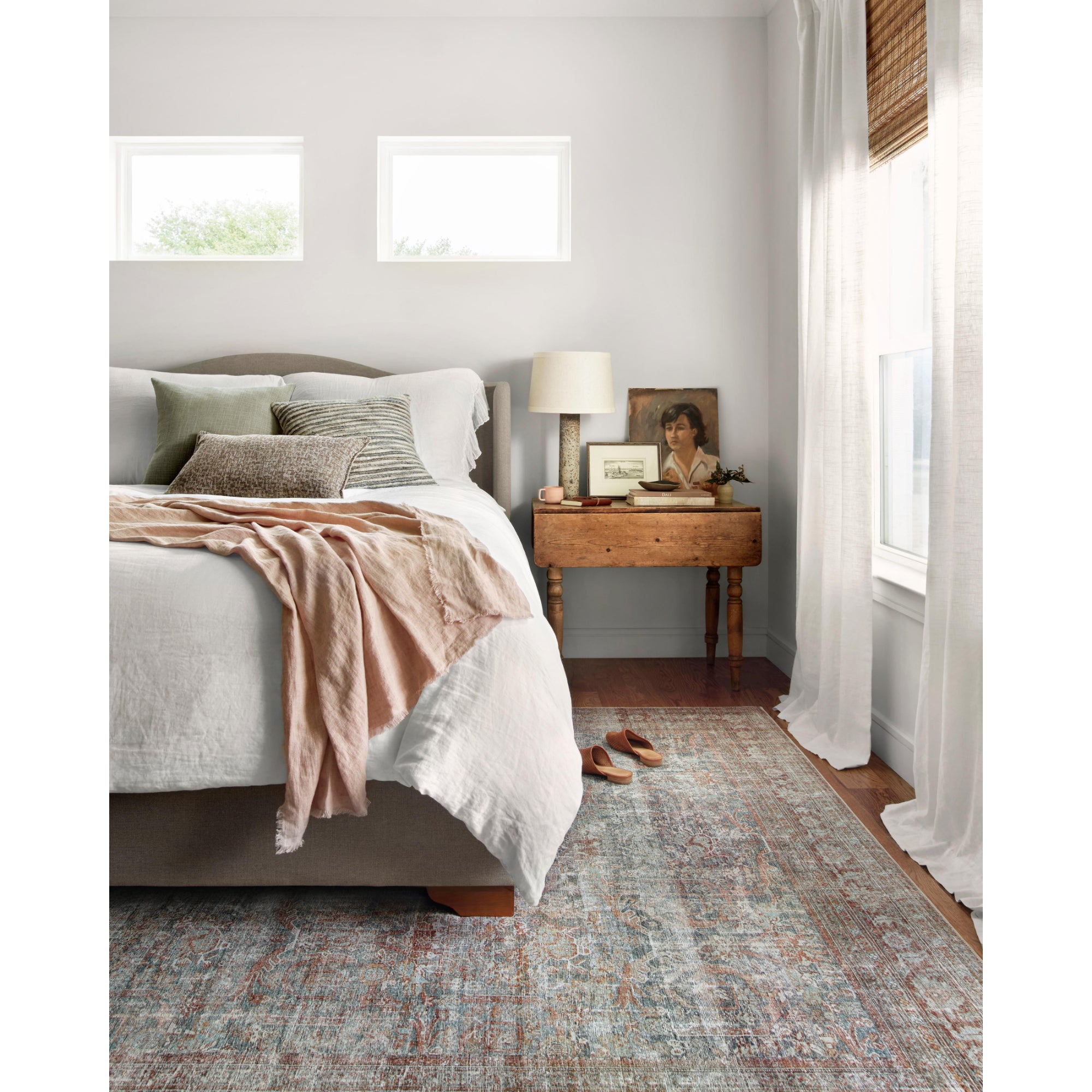 Chris Loves Julia x Loloi Jules Lagoon/Brick Rug