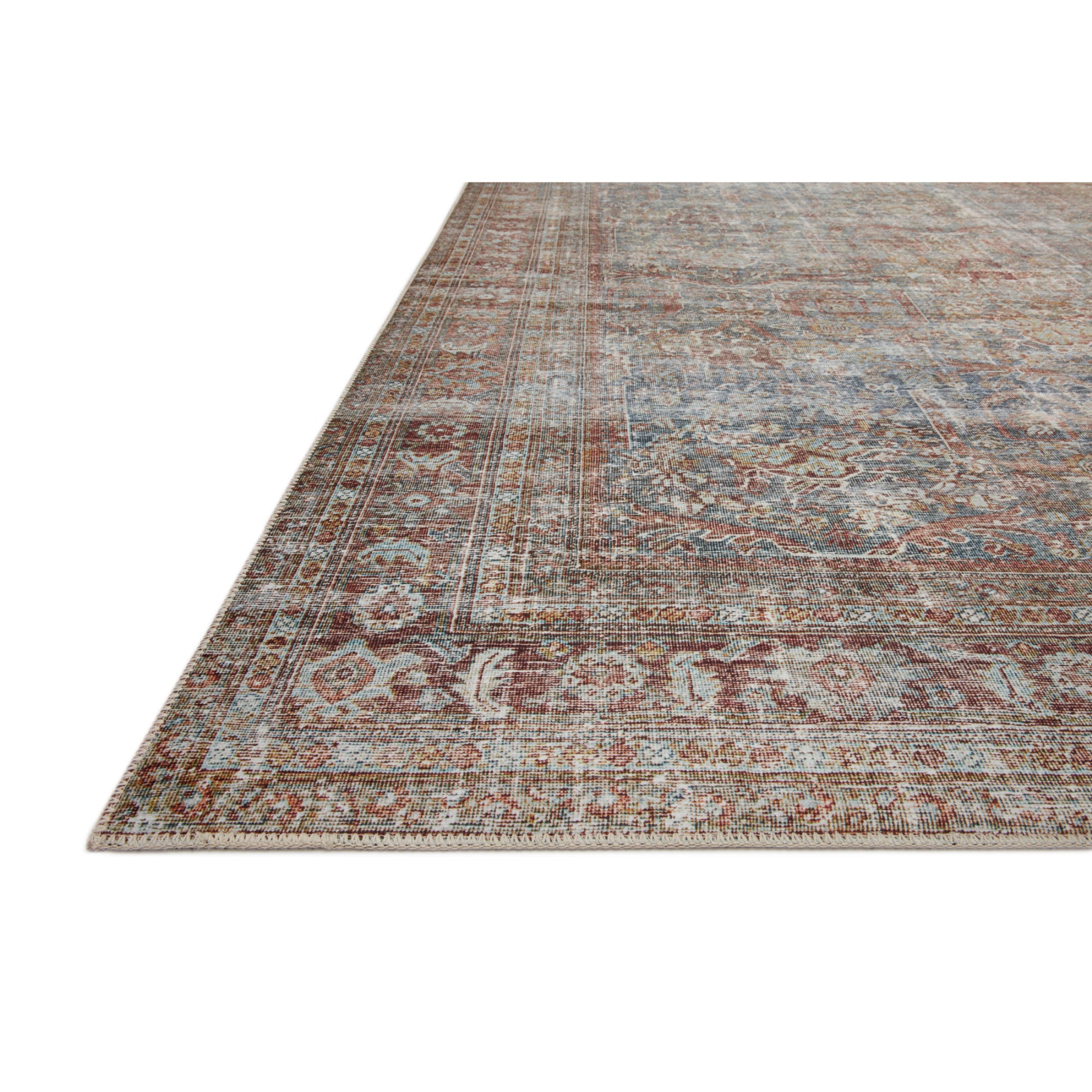 Chris Loves Julia x Loloi Jules Lagoon/Brick Rug