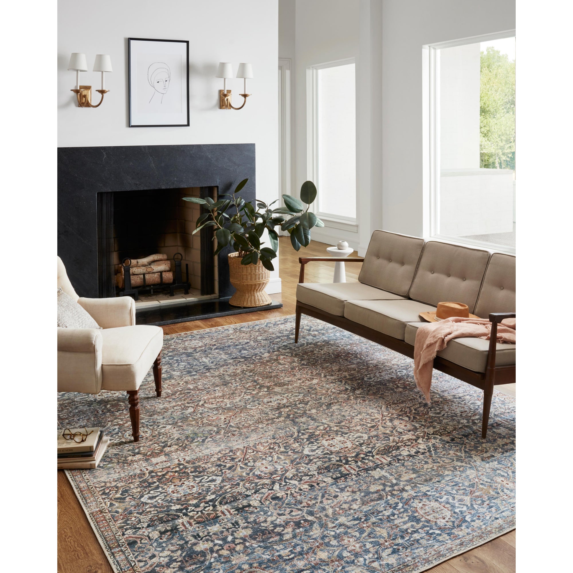 Chris Loves Julia x Loloi Jules Denim/Spice Rug