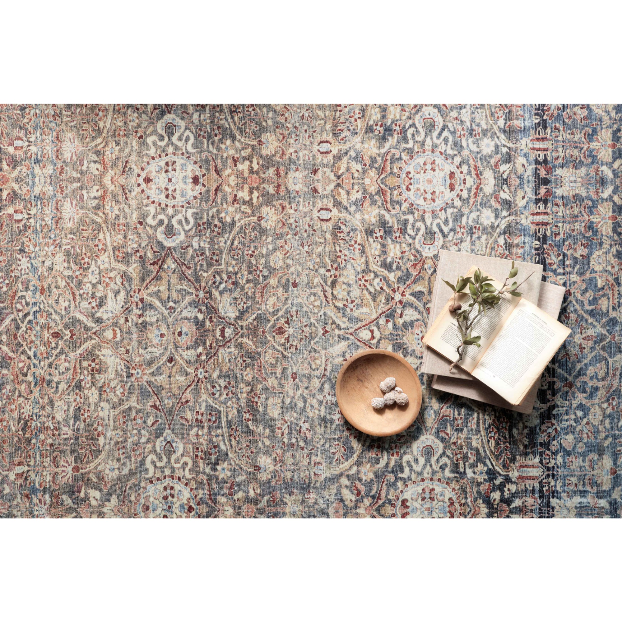 Chris Loves Julia x Loloi Jules Denim/Spice Rug