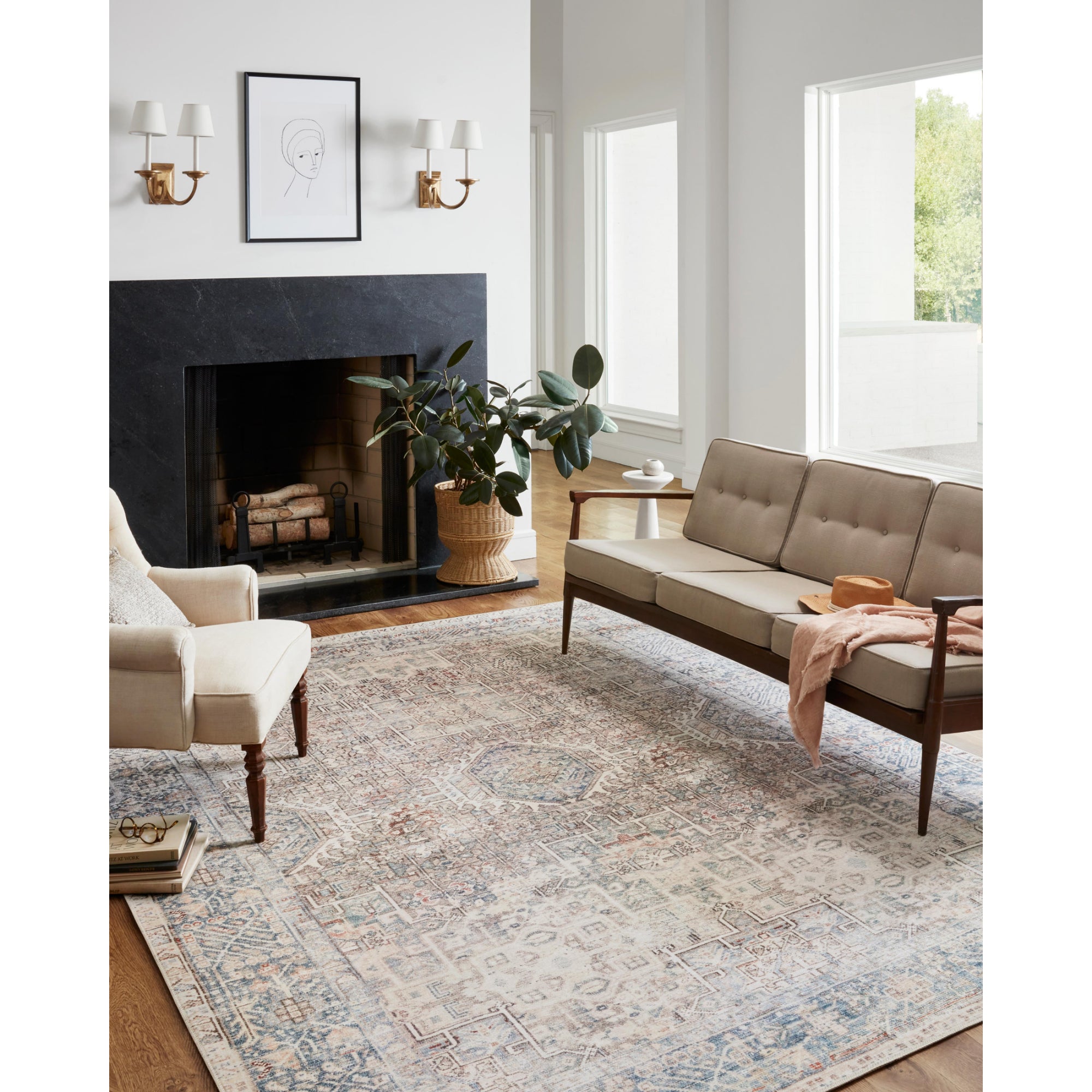 Chris Loves Julia x Loloi Jules Natural/Ocean Rug