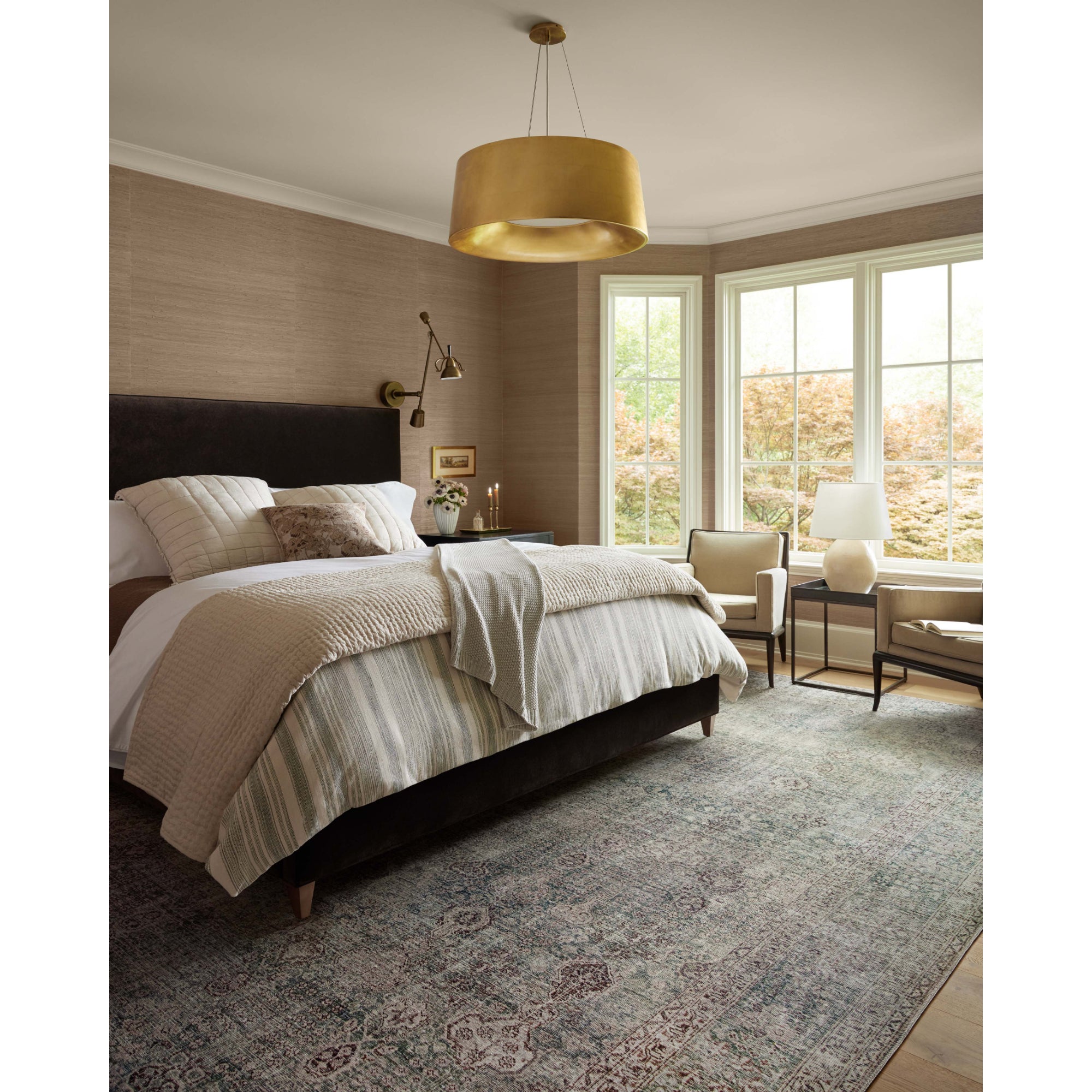 Chris Loves Julia x Loloi Jules Emerald/Antique Ivory Rug