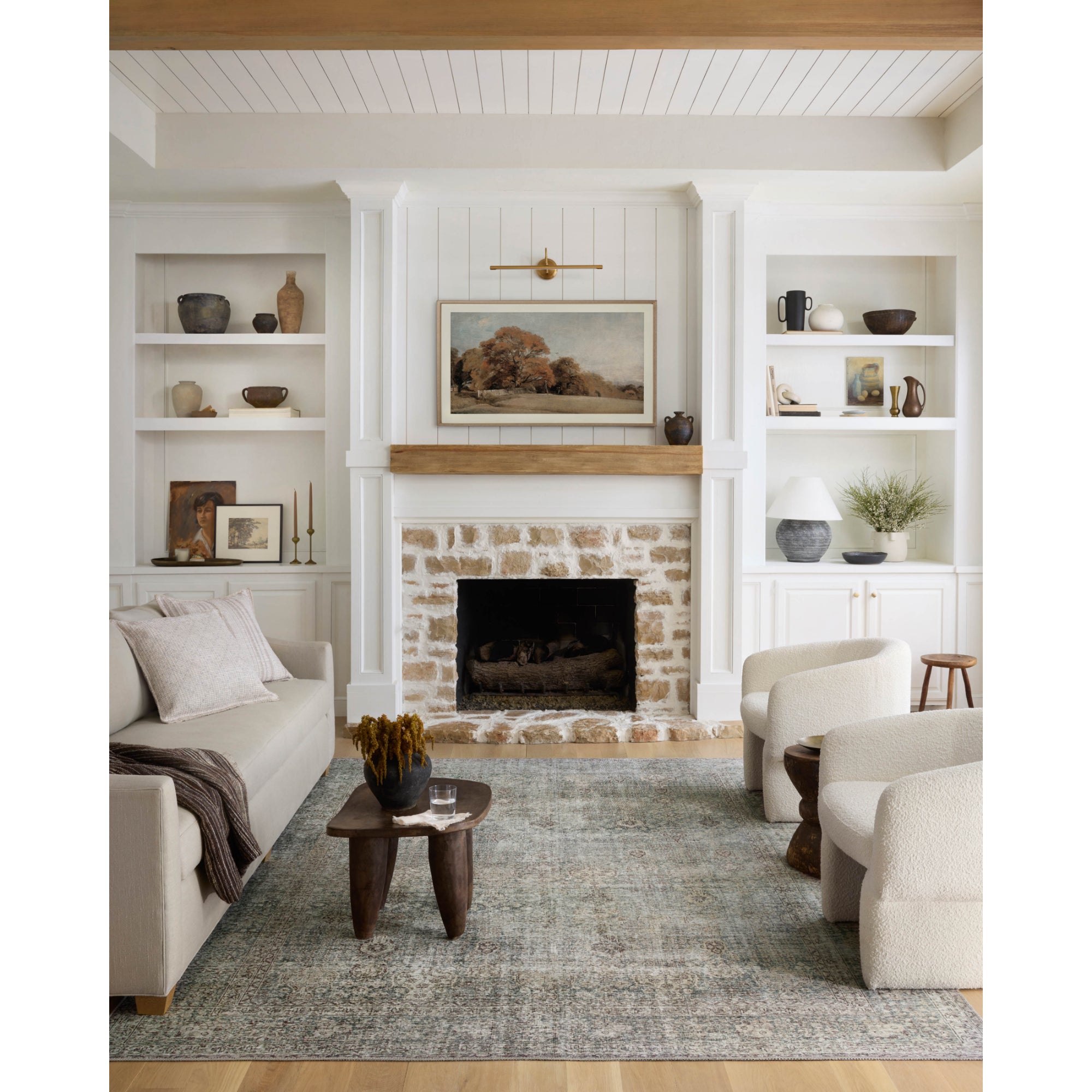 Chris Loves Julia x Loloi Jules Emerald/Antique Ivory Rug