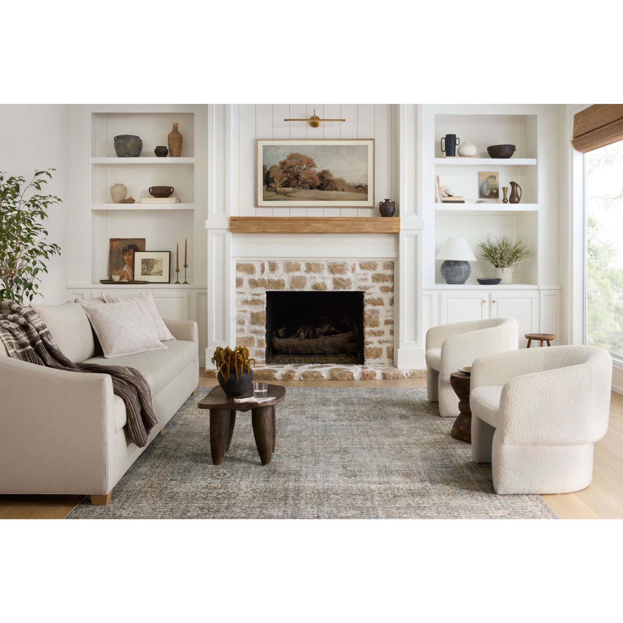 Chris Loves Julia x Loloi Jules Emerald/Antique Ivory Rug