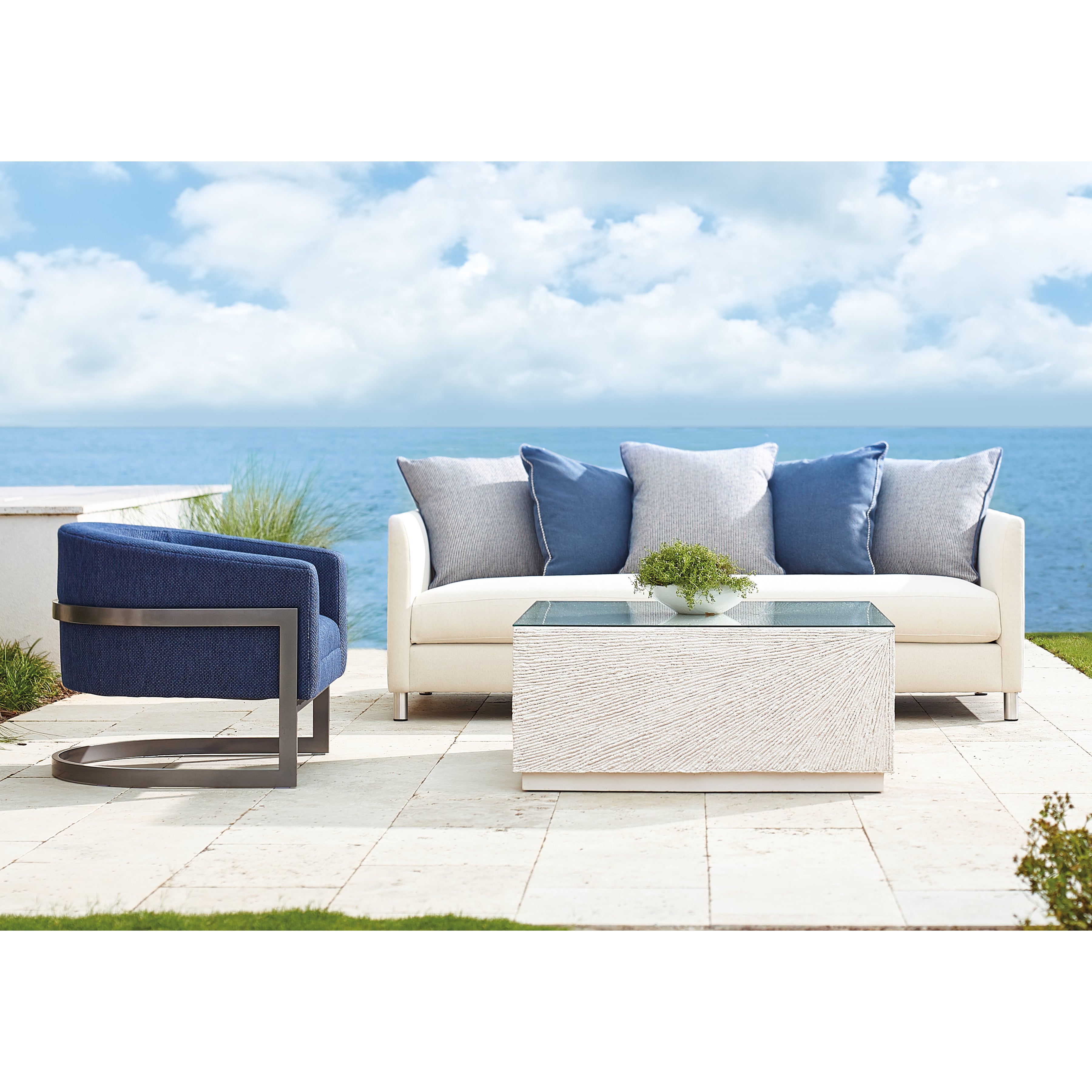 Tenerife Square Coco Twig Outdoor Cocktail Table by Bernhardt