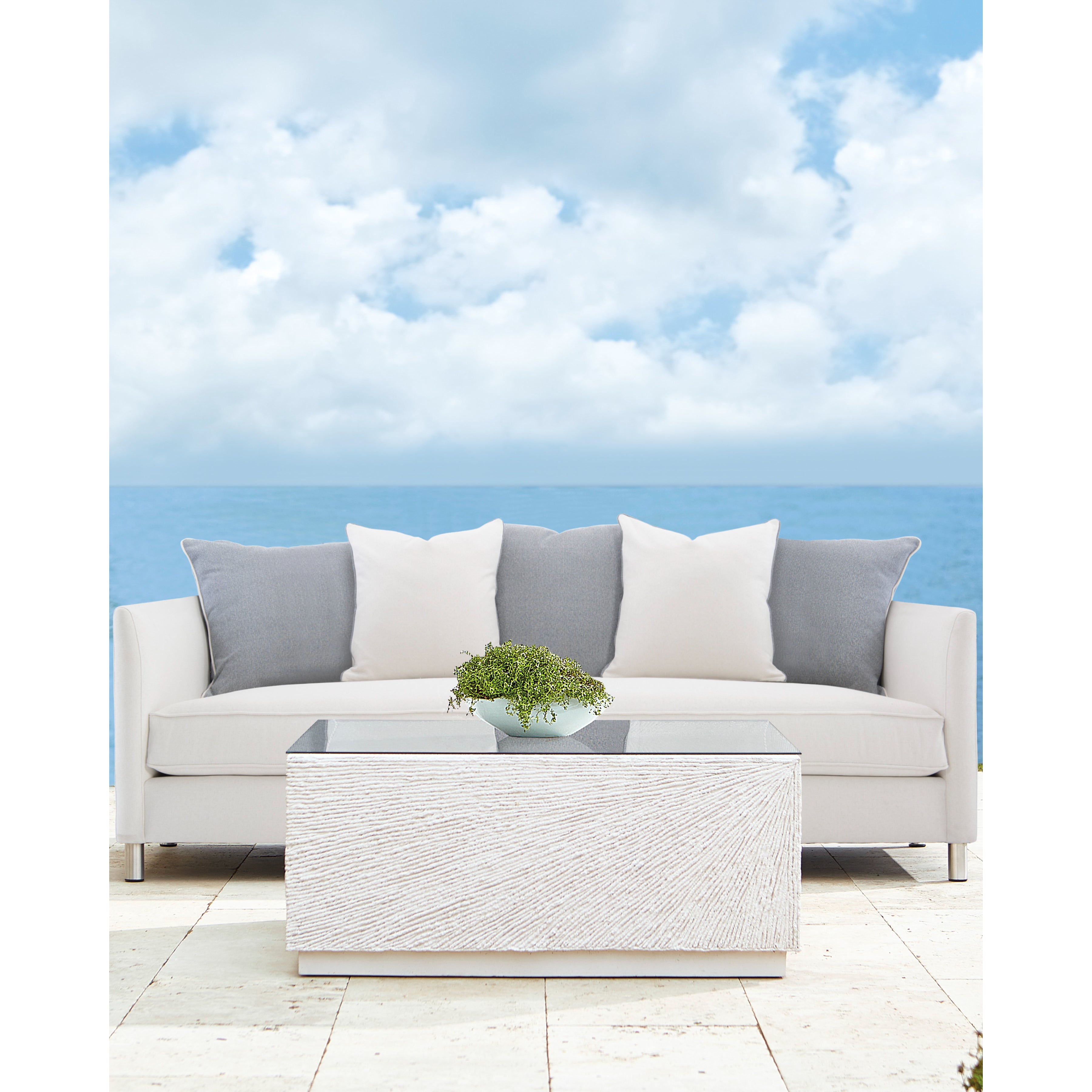 Tenerife Square Coco Twig Outdoor Cocktail Table by Bernhardt