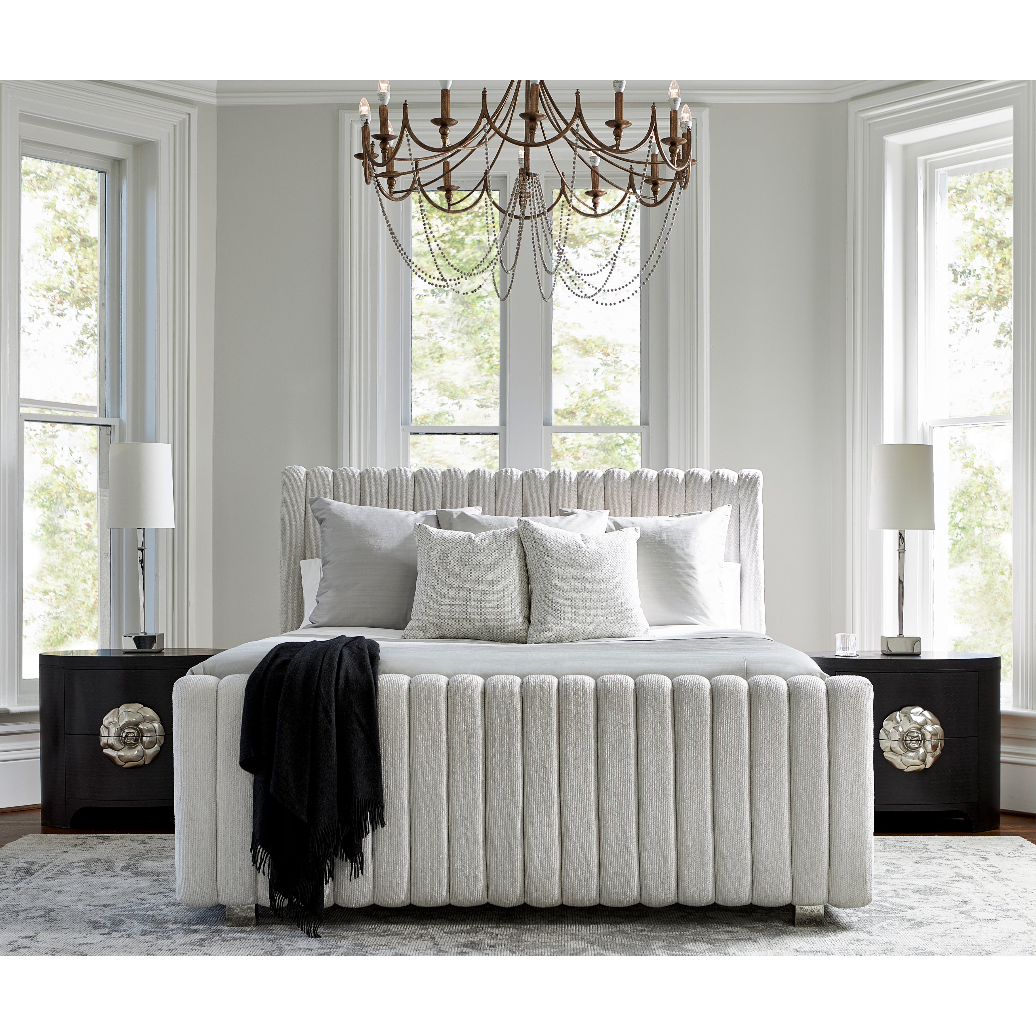 Silhouette Channel Upholstered Panel Bed by Bernhardt