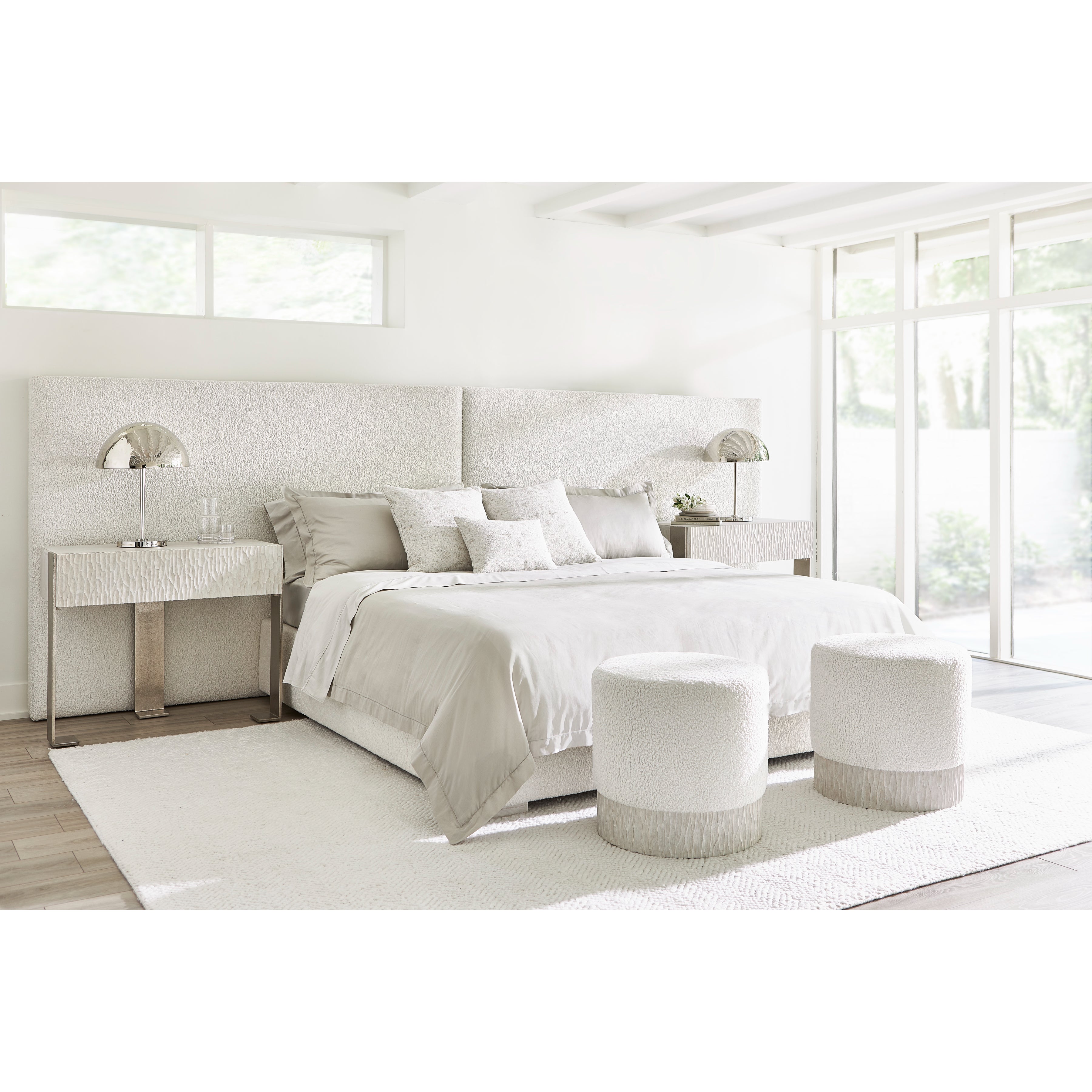 Solaria King Dual Headboard Fully Upholstered Panel Bed by Bernhardt