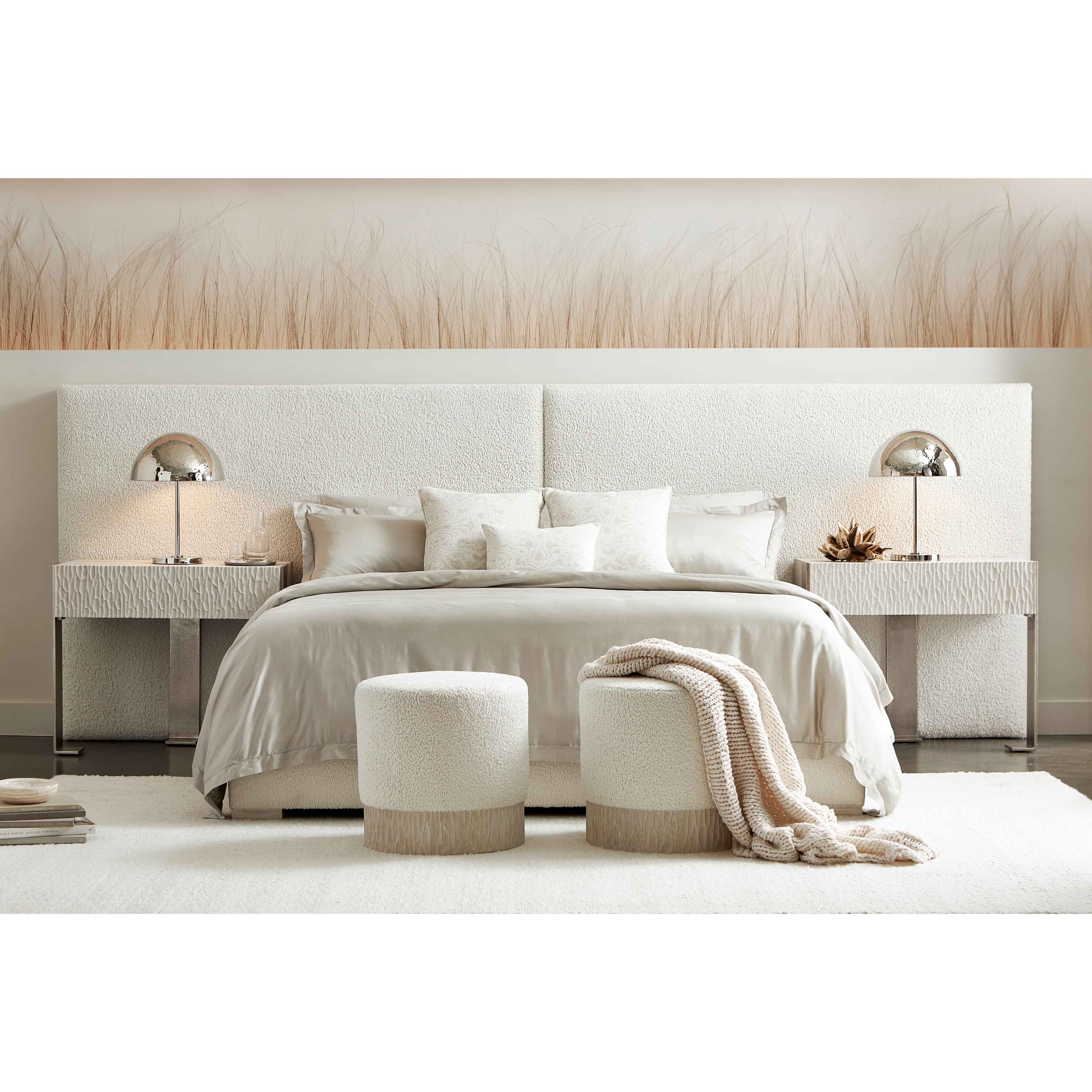 Solaria King Dual Headboard Fully Upholstered Panel Bed by Bernhardt