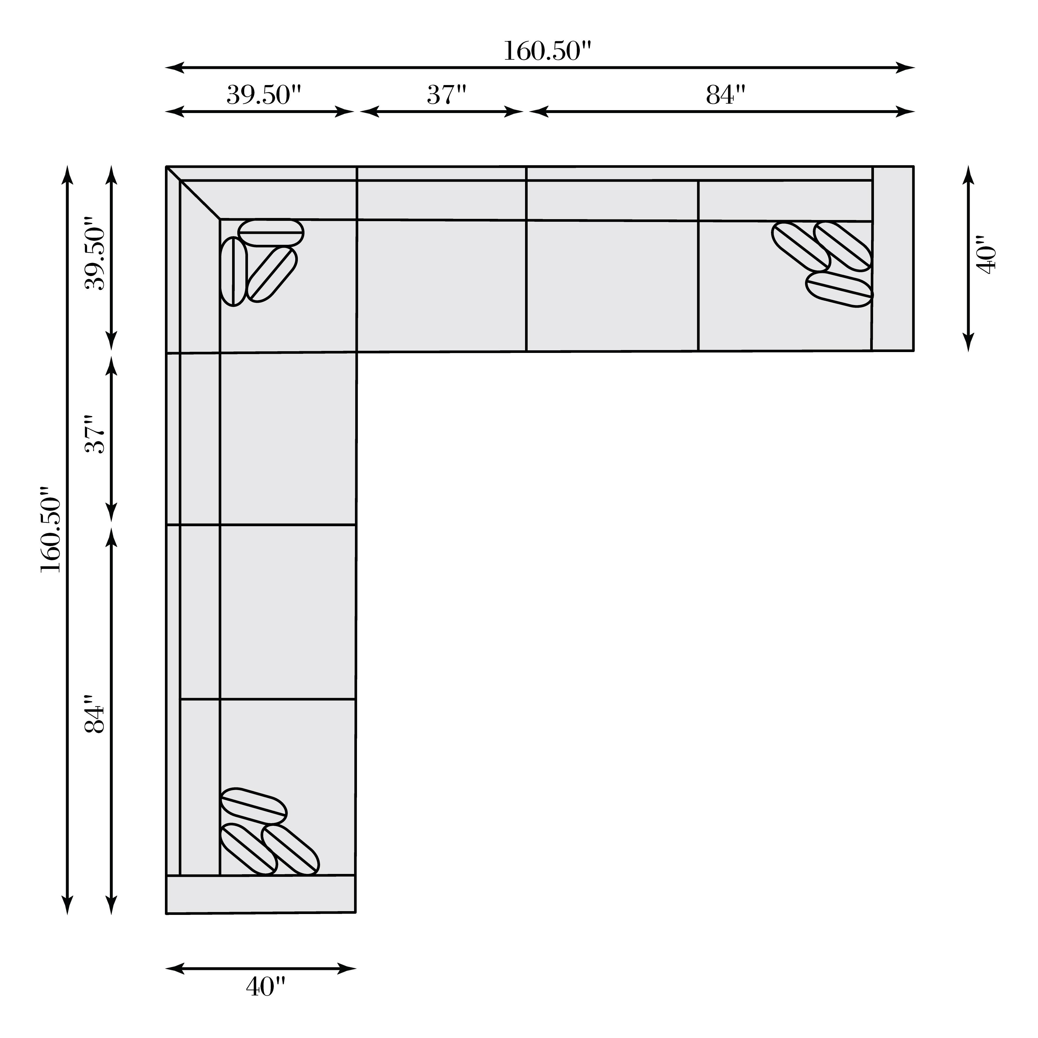 Bliss Fabric 160" Sectional by Bernhardt