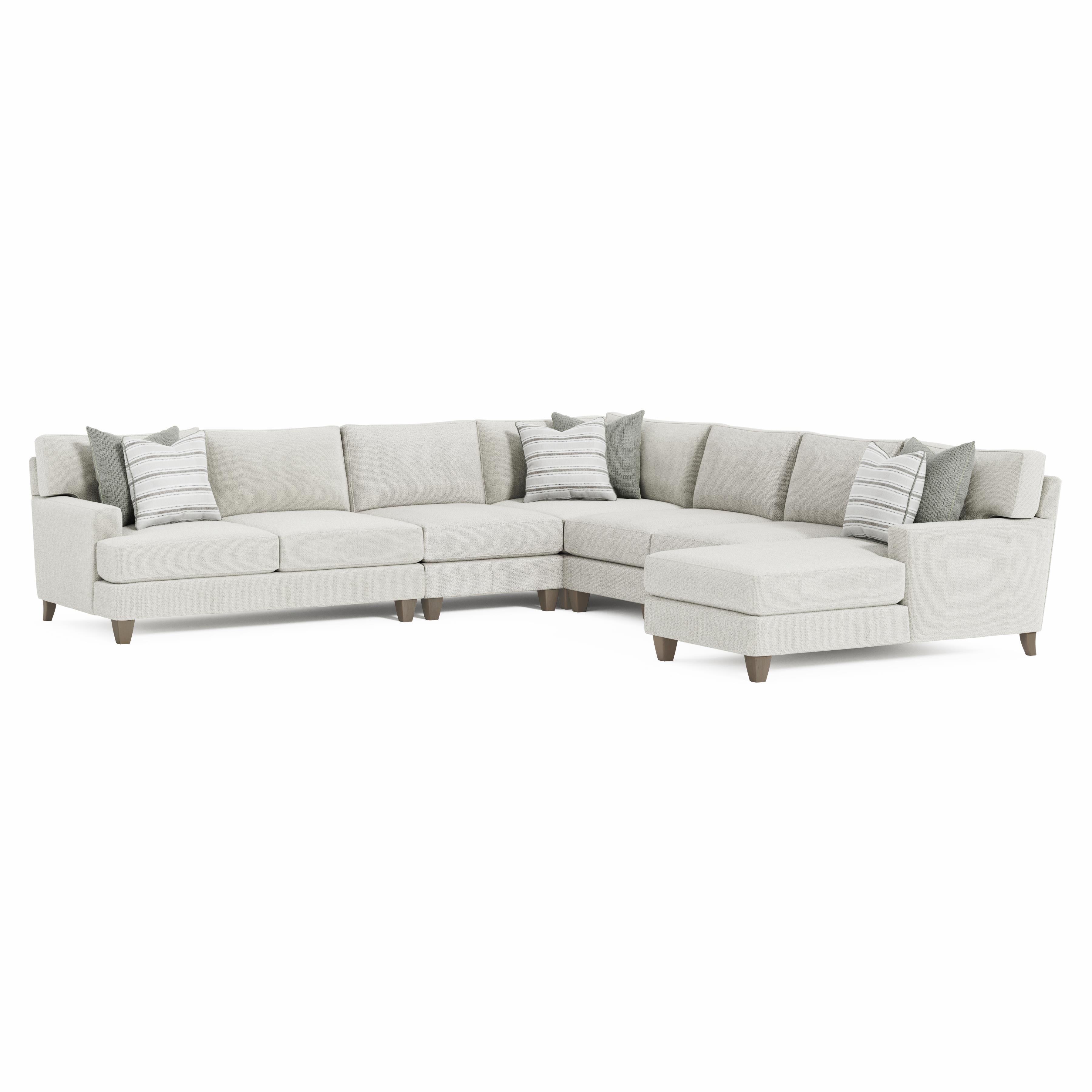 Mila 6-Piece Fabric Sectional with Right Facing Chaise by Bernhardt