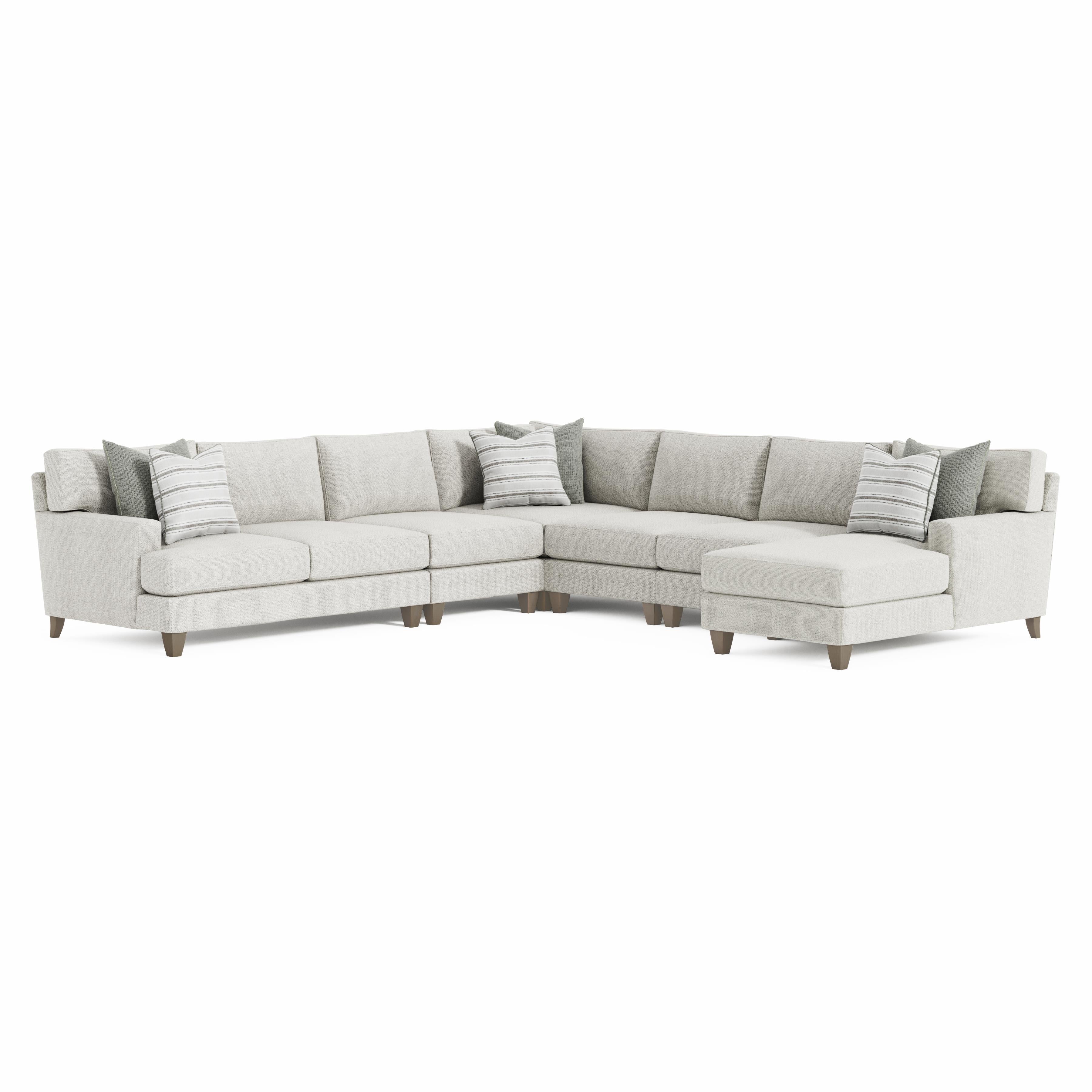 Mila 6-Piece Fabric Sectional with Right Facing Chaise by Bernhardt