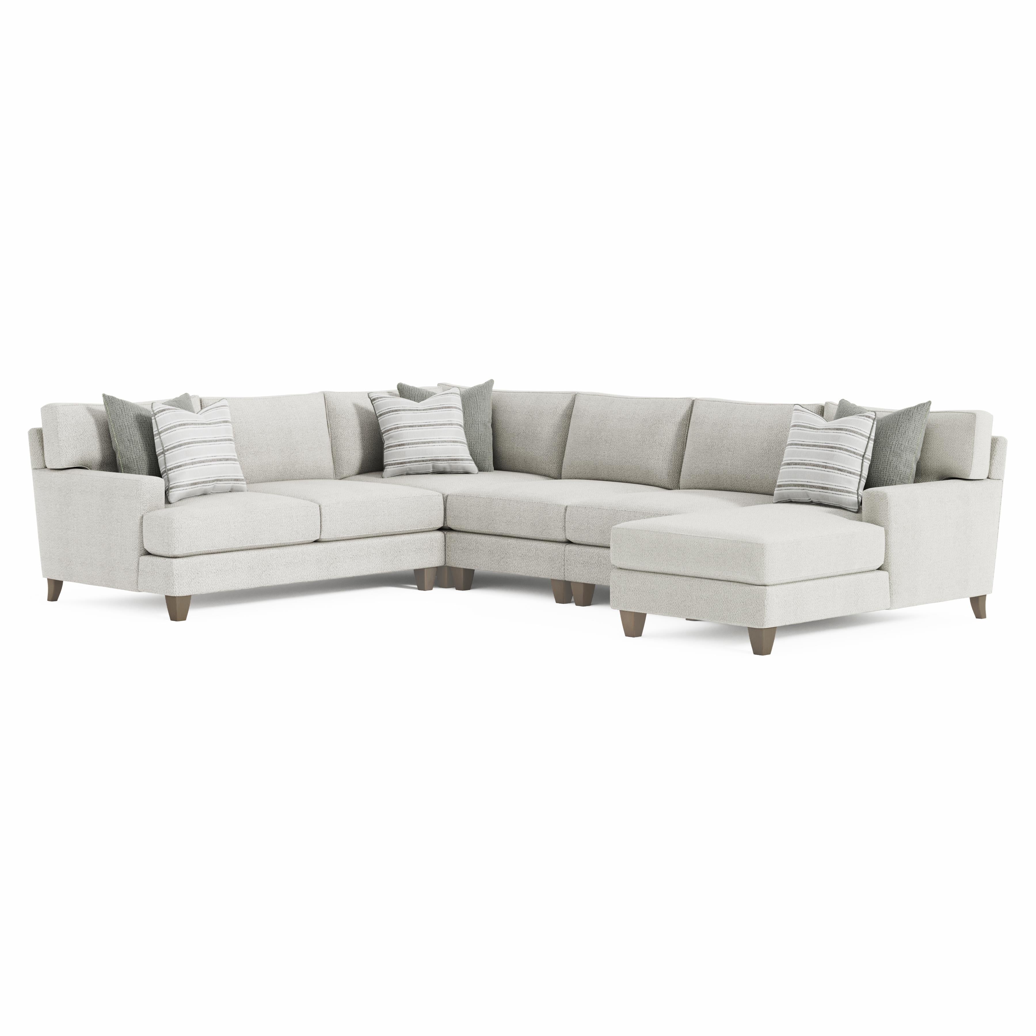 Mila 5-Piece Right Facing Fabric Sectional by Bernhardt