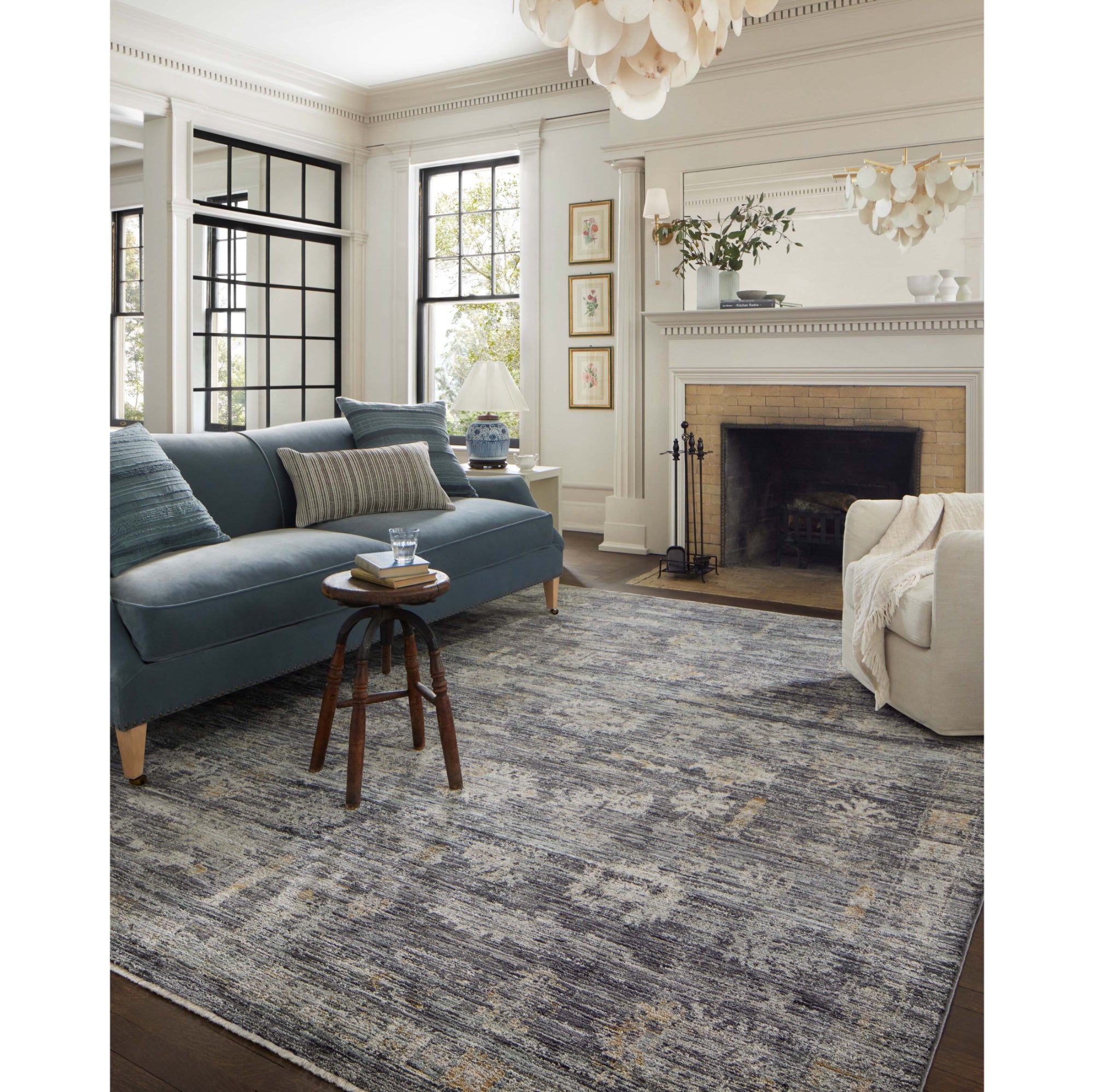 Jean Stoffer x Loloi Katherine Ink/Jade Rug
